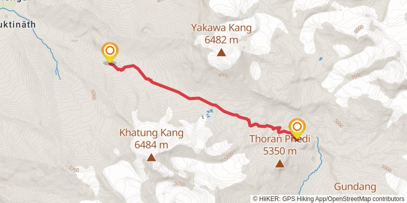 Great Himalayan Trail stage 62 Map