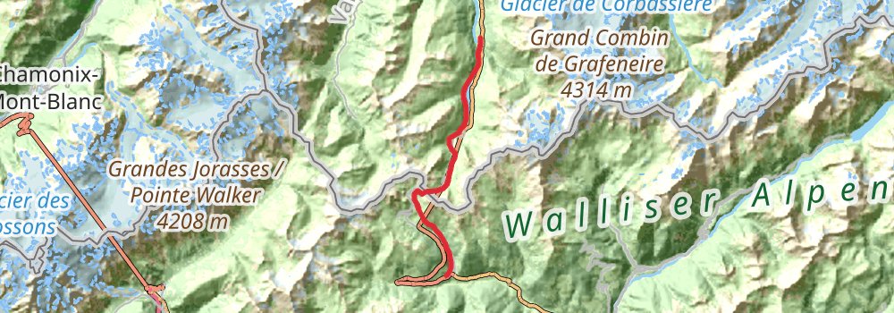 Via Alpina - Red Trail stage 96 Map