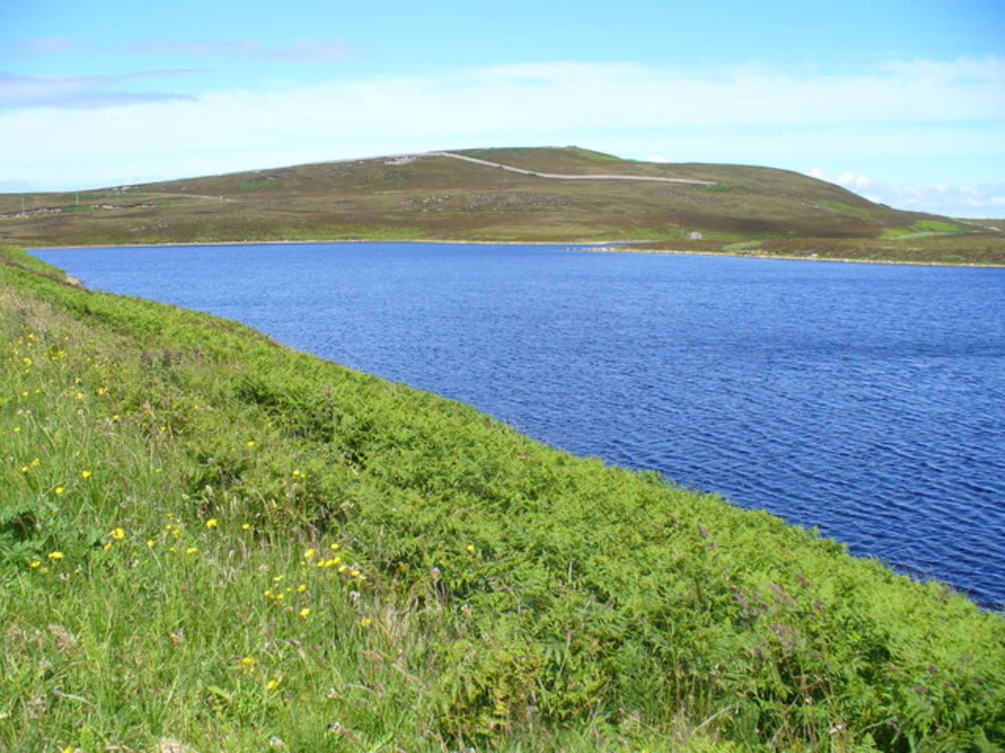 An image depicting the trail Dunnet Head Loop via Loch of Bushta and its surrounding area.
