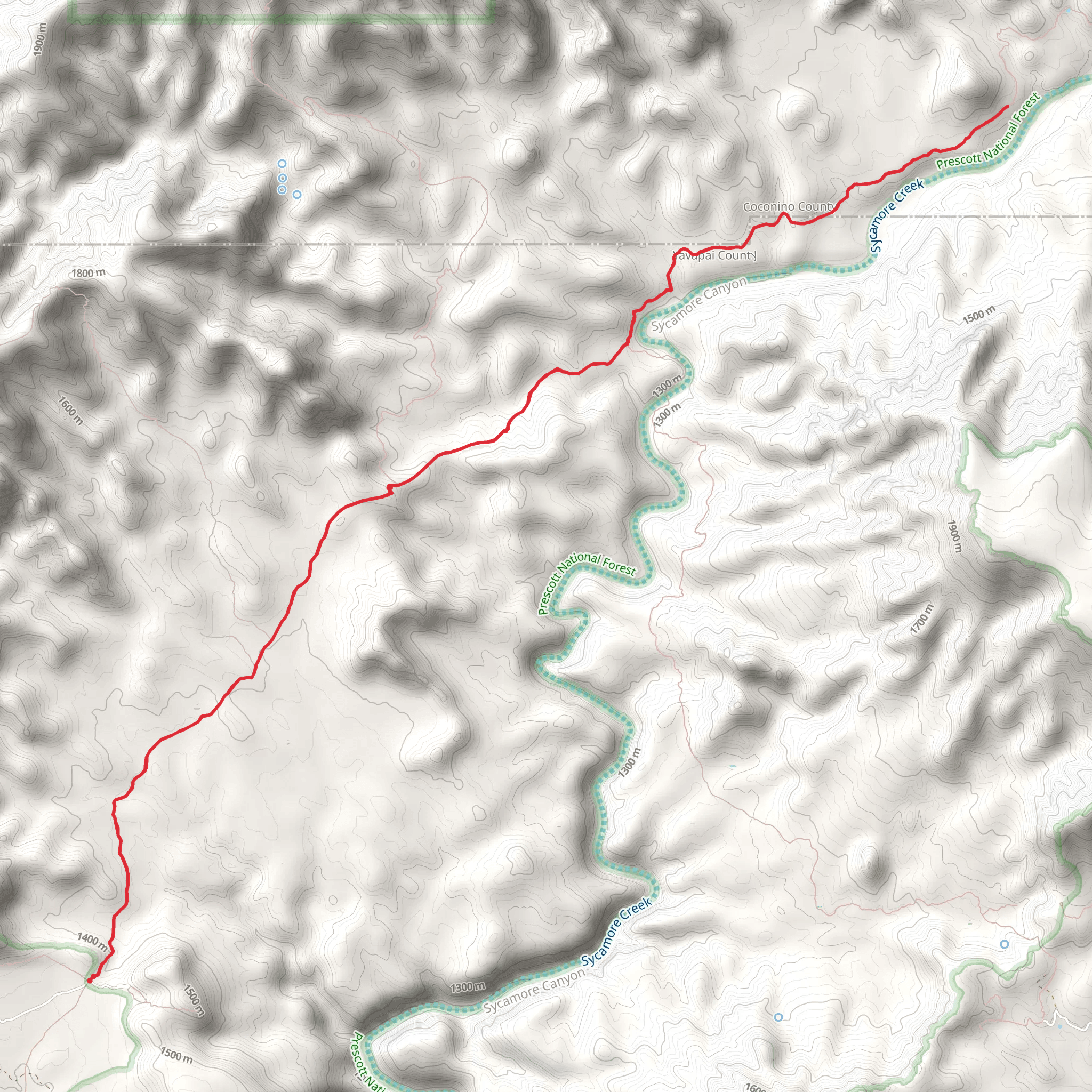 Sycamore Basin Trail mobile static map