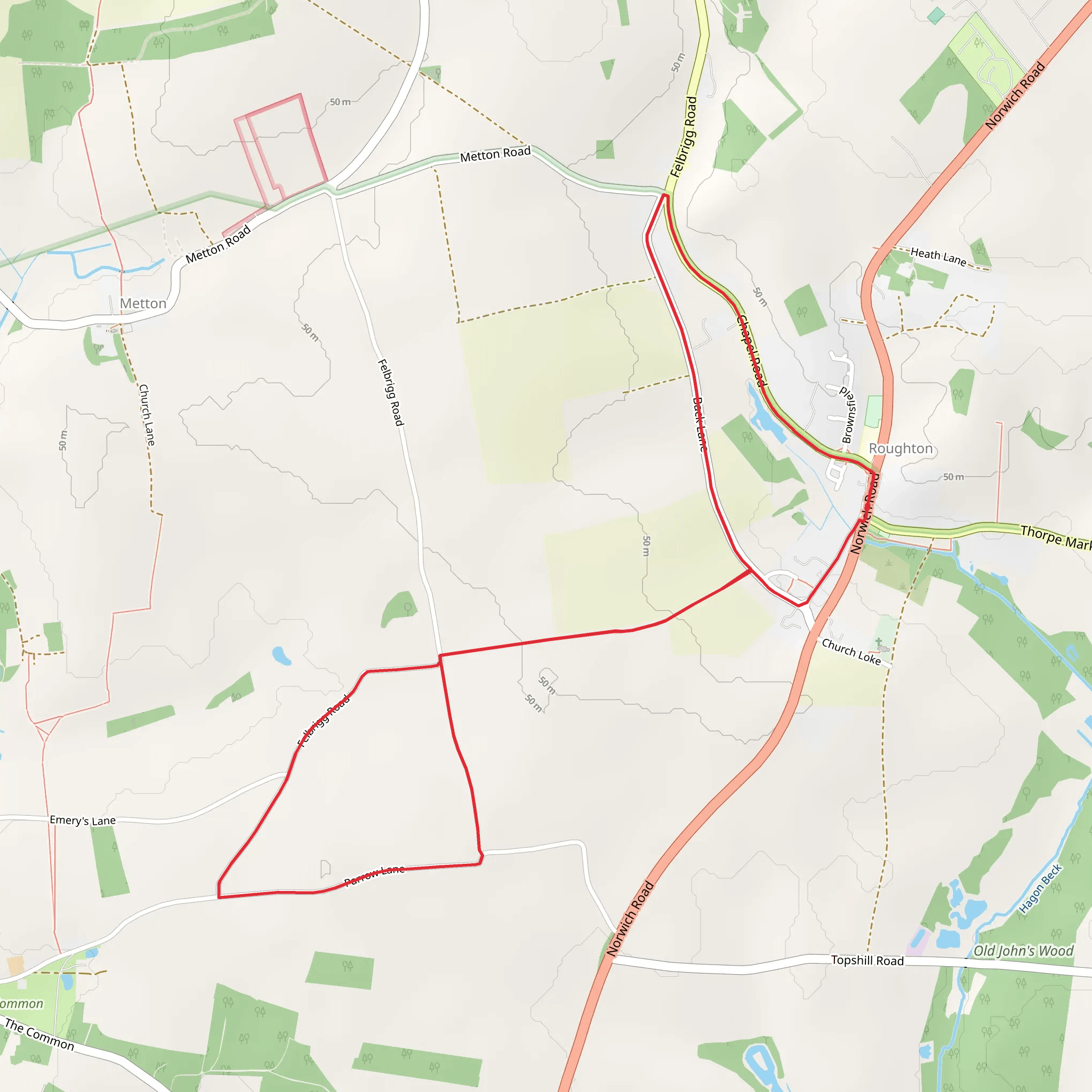 Roughton Loop mobile static map