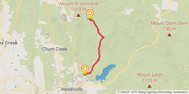 Donnellys Weir - Mt St Leonard Trail stage 2 Map