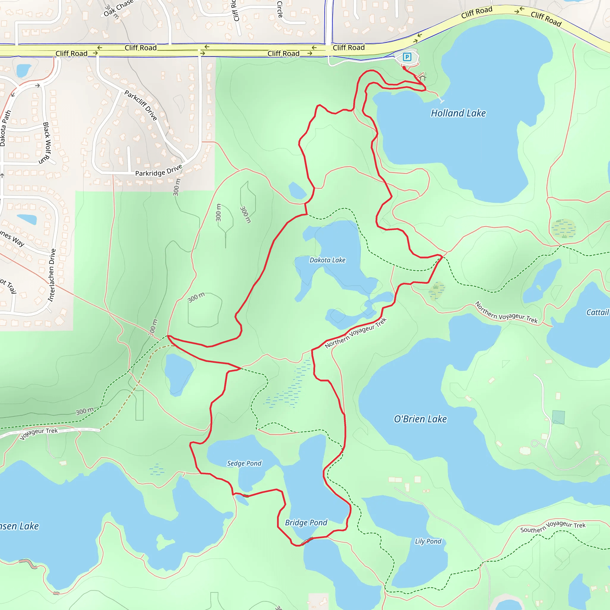 Northern Voyageur Trek and Dakota Lake Loop mobile static map
