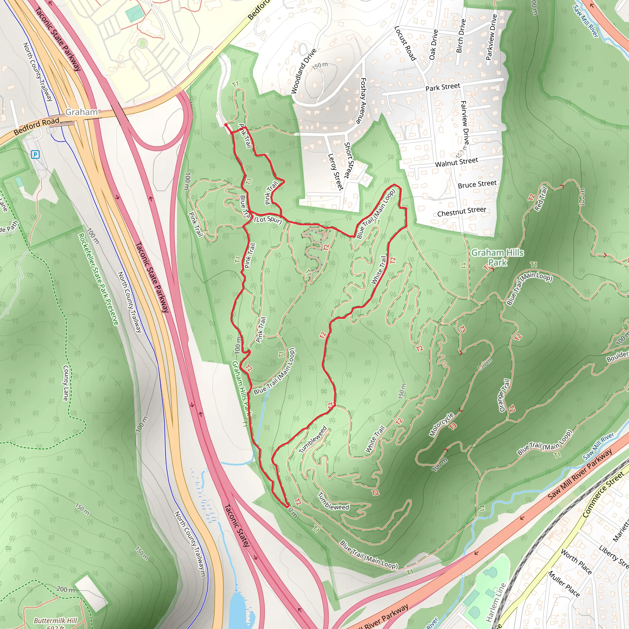 Graham Hills Park Loop mobile static map