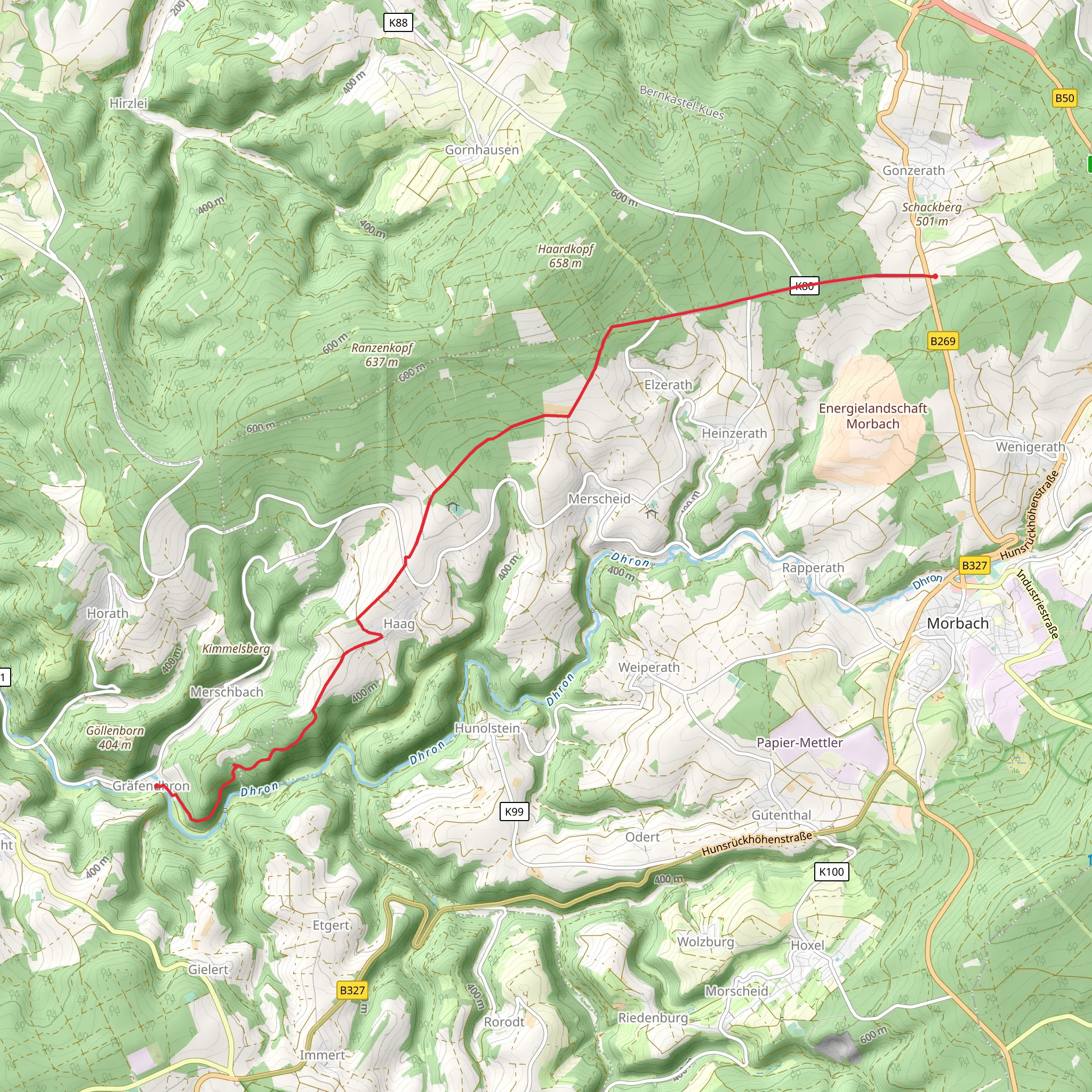 Gonzerath to Gräfendhron via Jakobsweg - Mainz - Bingen - Trier mobile static map