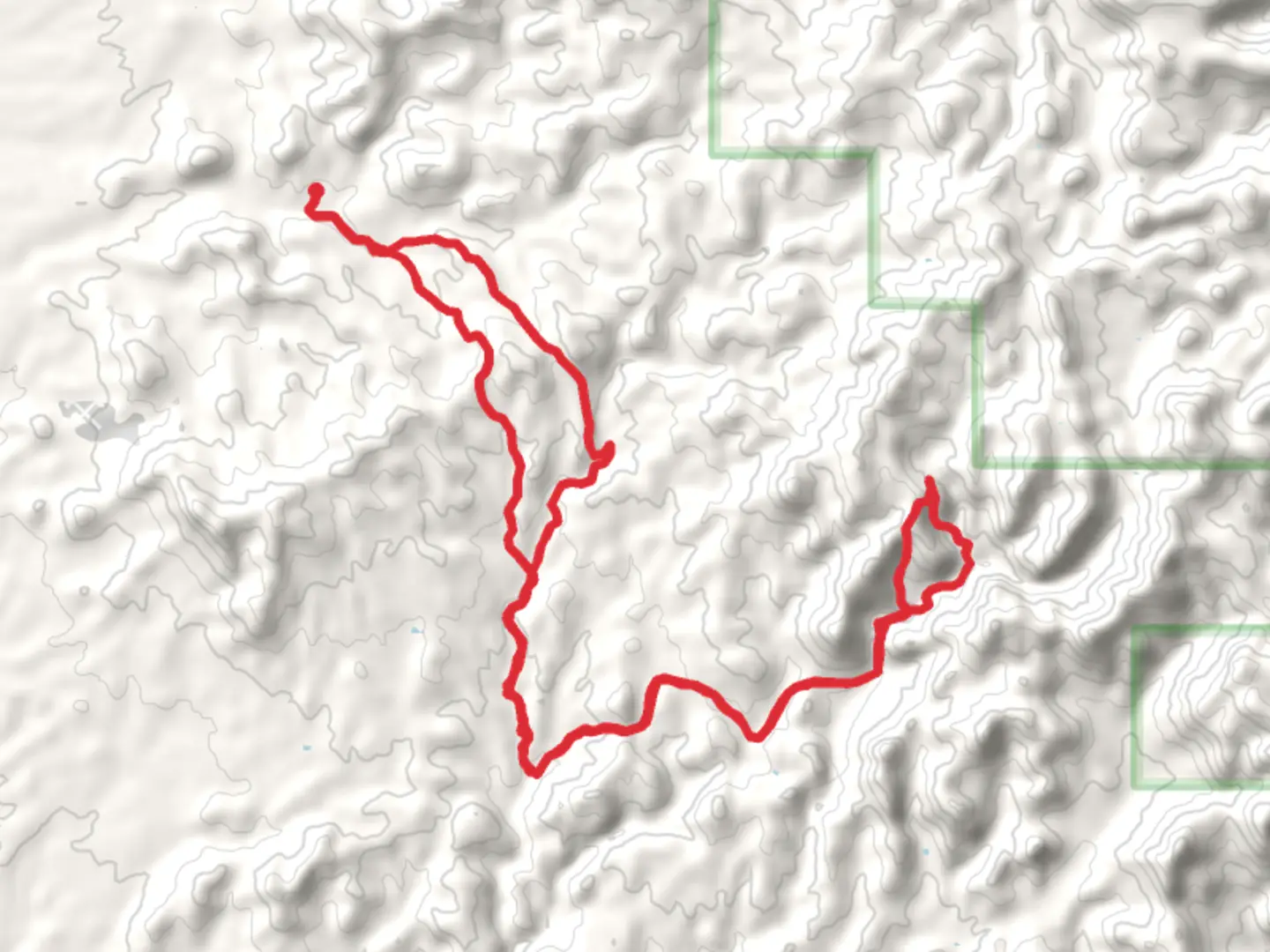 An image depicting the trail North Box Canyon and North Mineral Mountain Road Loop and its surrounding area.