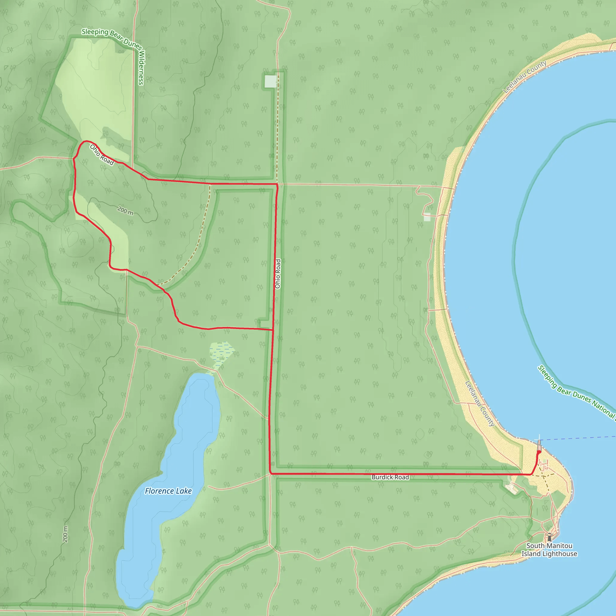 South Manitou Island mobile static map