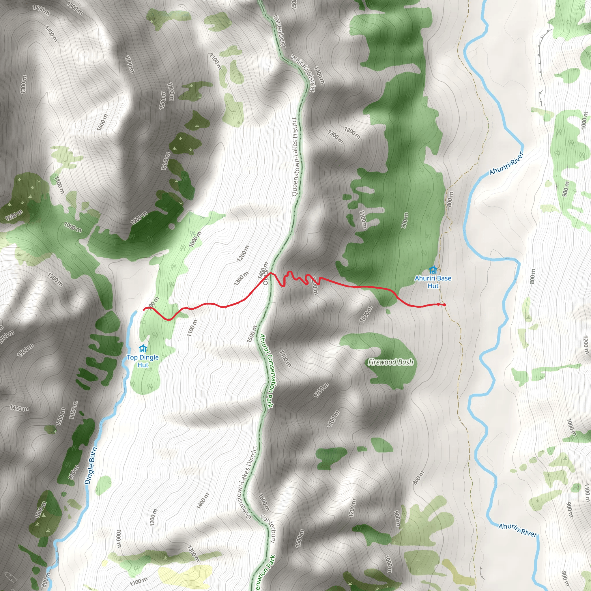 Top Dingle Hut Track mobile static map