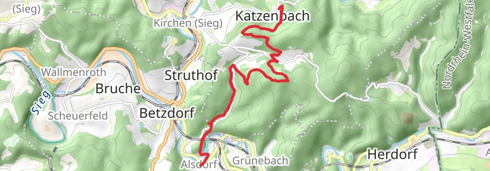 Natursteig Sieg stage 11 Map