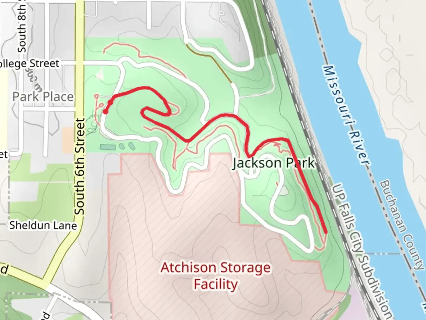 An image depicting the trail Jackson Park Walk and its surrounding area.