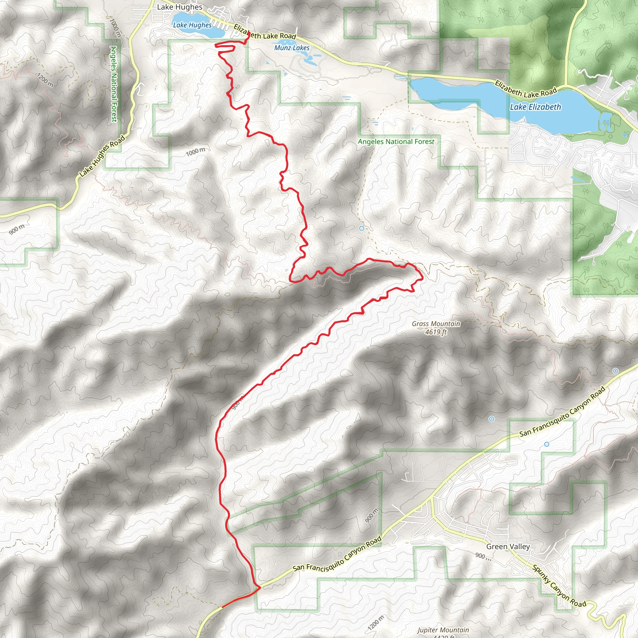 Lake Hughes to San Francisquito Canyon Road mobile static map