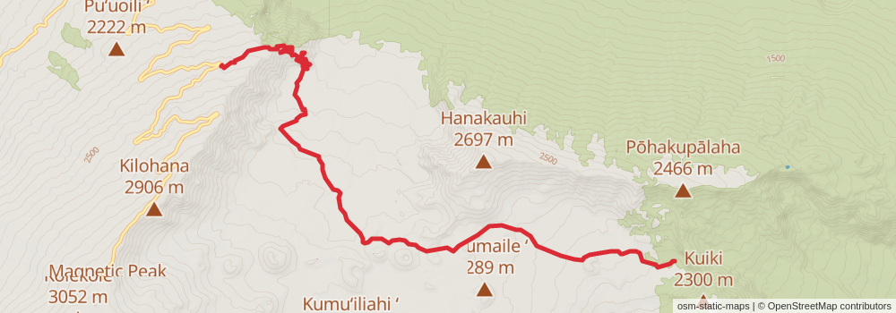 Sliding Sands Trail to Halemau'u Trailhead stage 2 Map