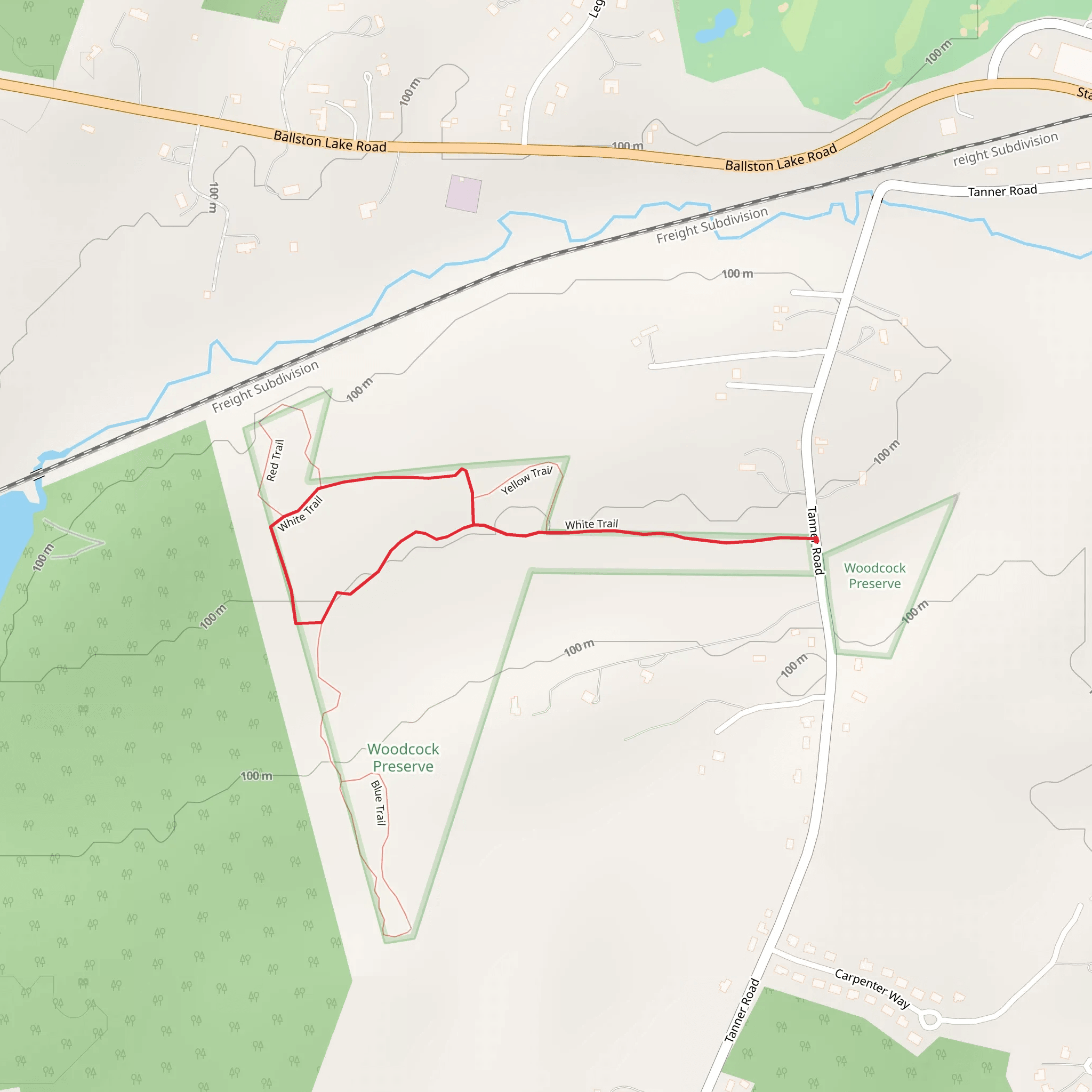 White Trail Loop via Tanner Road mobile static map