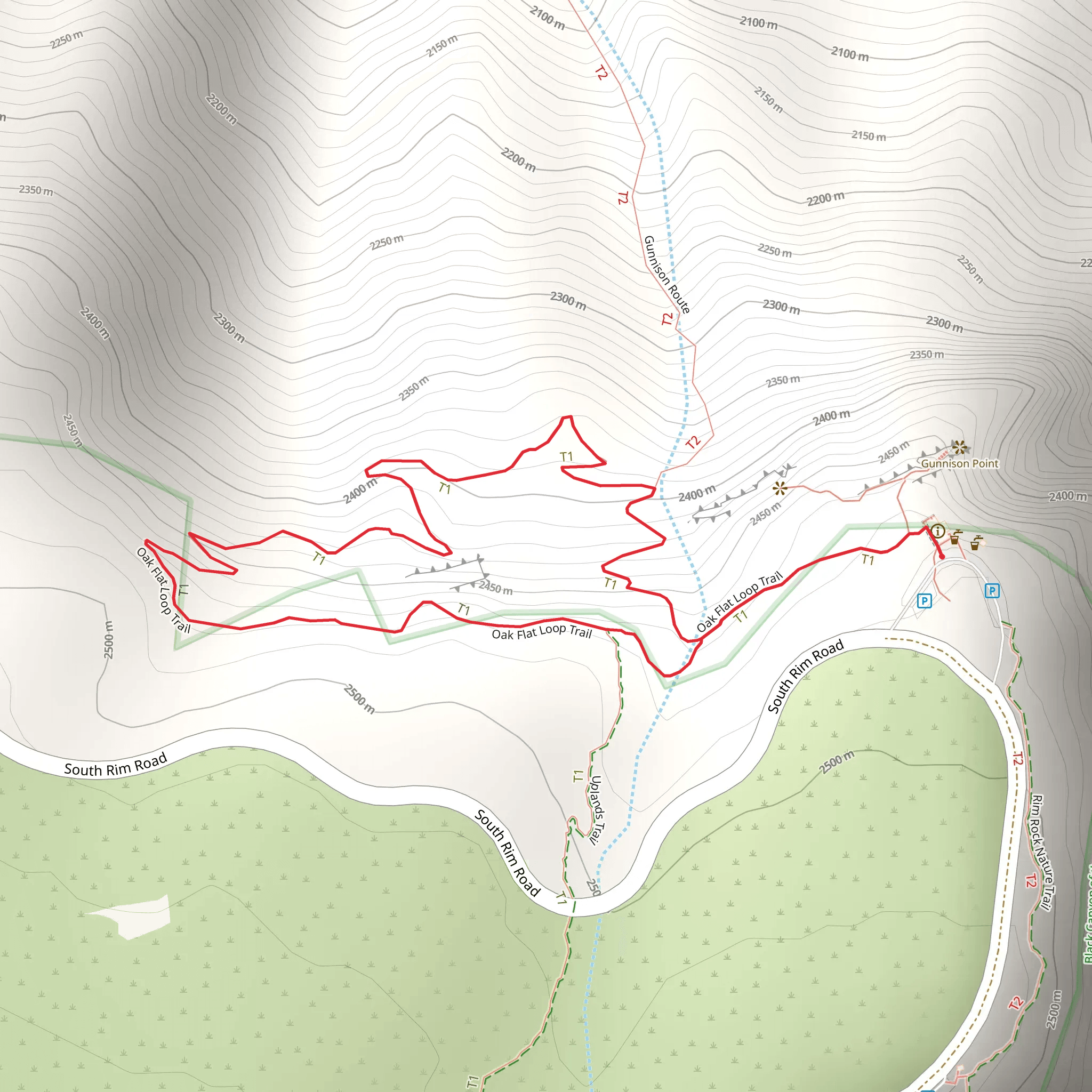 Oak Flat Loop Trail mobile static map