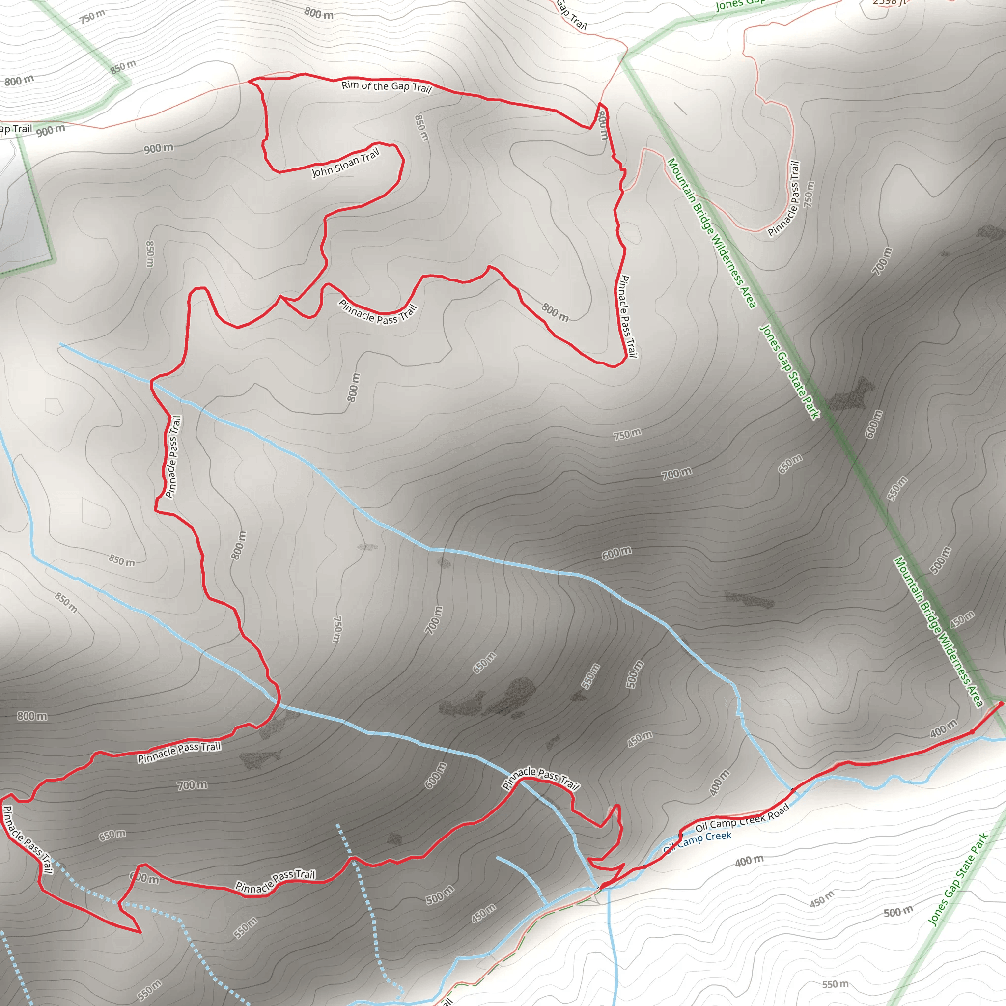 Oil Camp Creek and John Sloan Loop Trail mobile static map