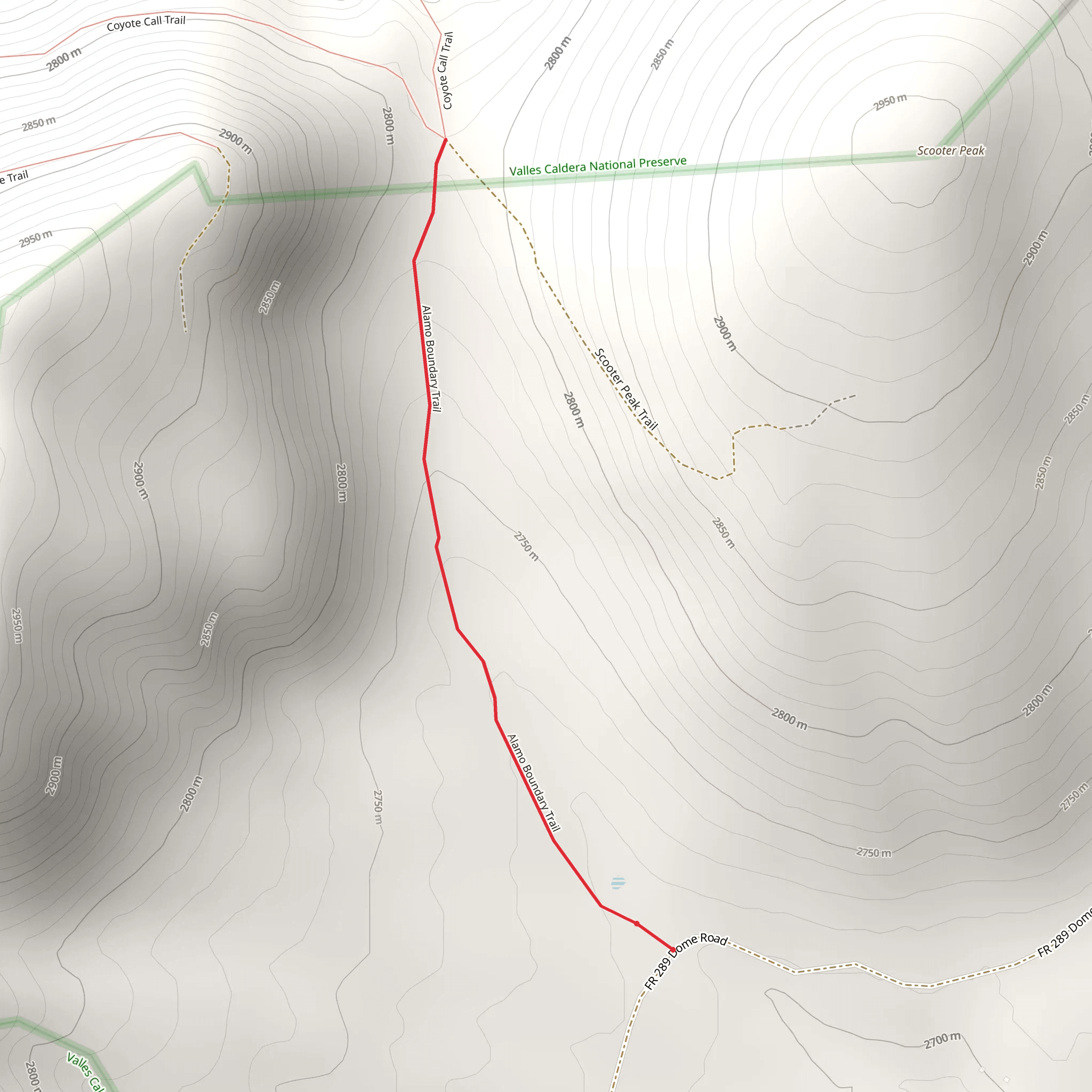 Alamo Boundary Trail mobile static map