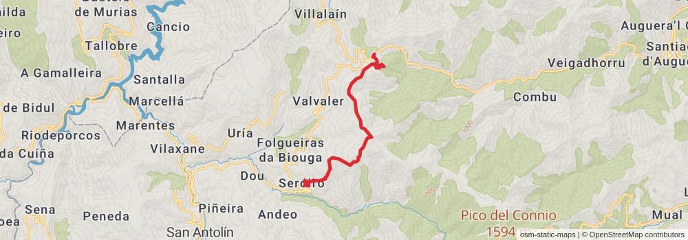 GR 203 Por donde Camina el Oso - Asturias stage 3 Map