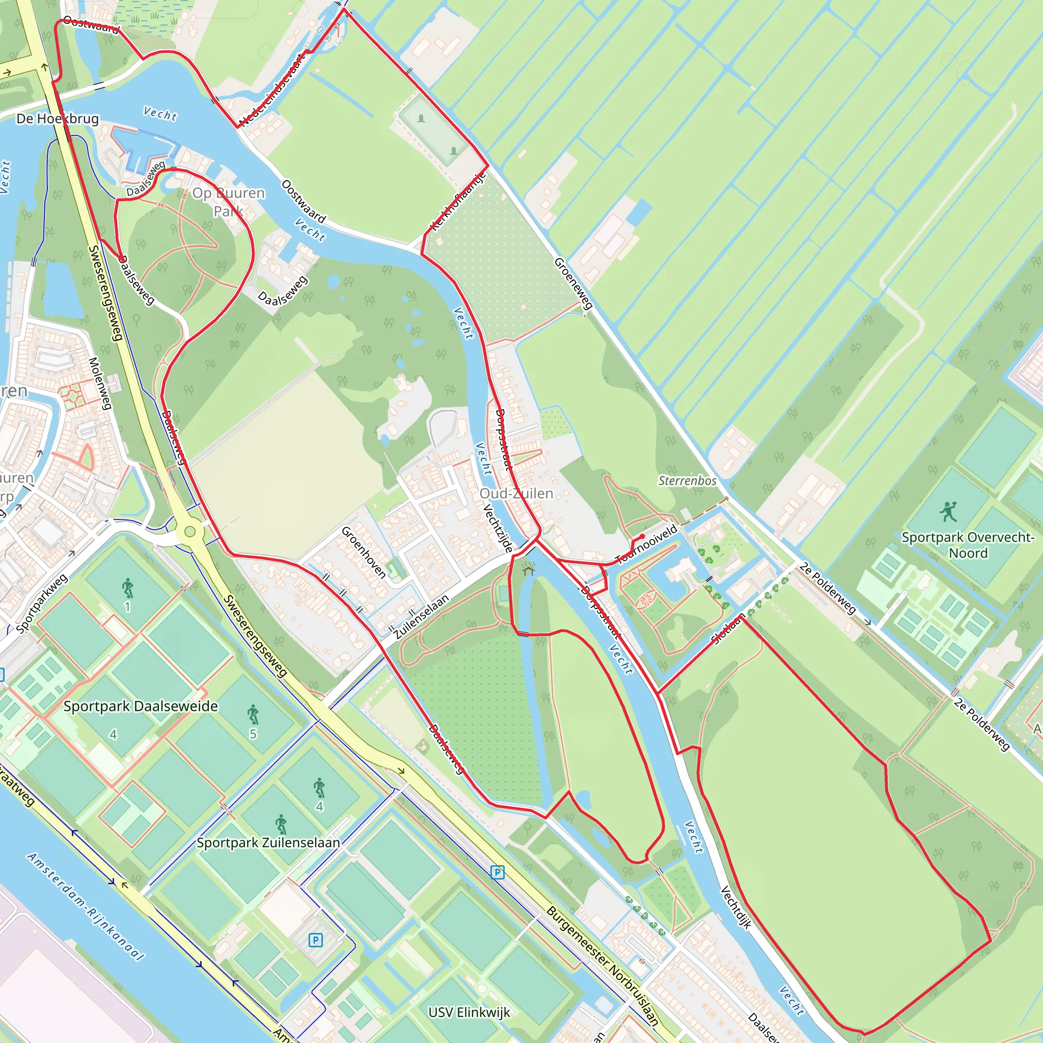Vecht Loop via Daalse Weg and Waterliniepad mobile static map