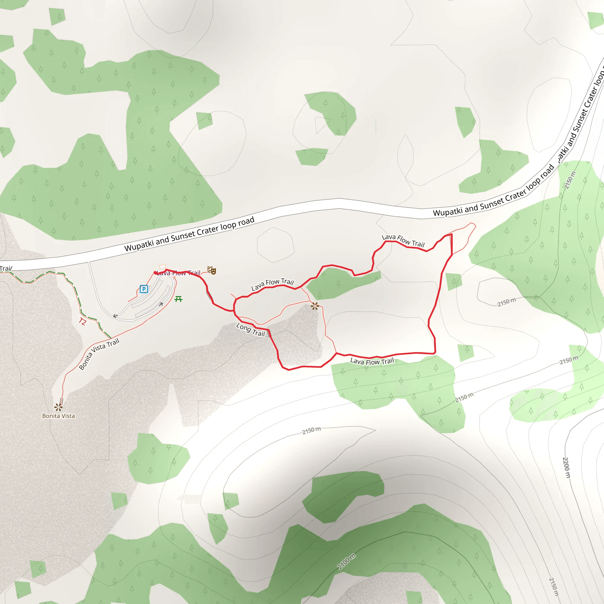 Lava Flow Trail and Long Loop Trail mobile static map