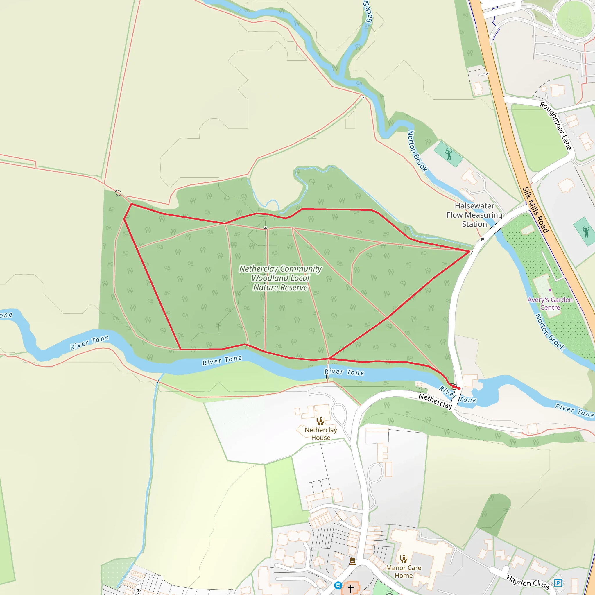 Netherclay Community Woodland Local Nature Reserve Loop mobile static map