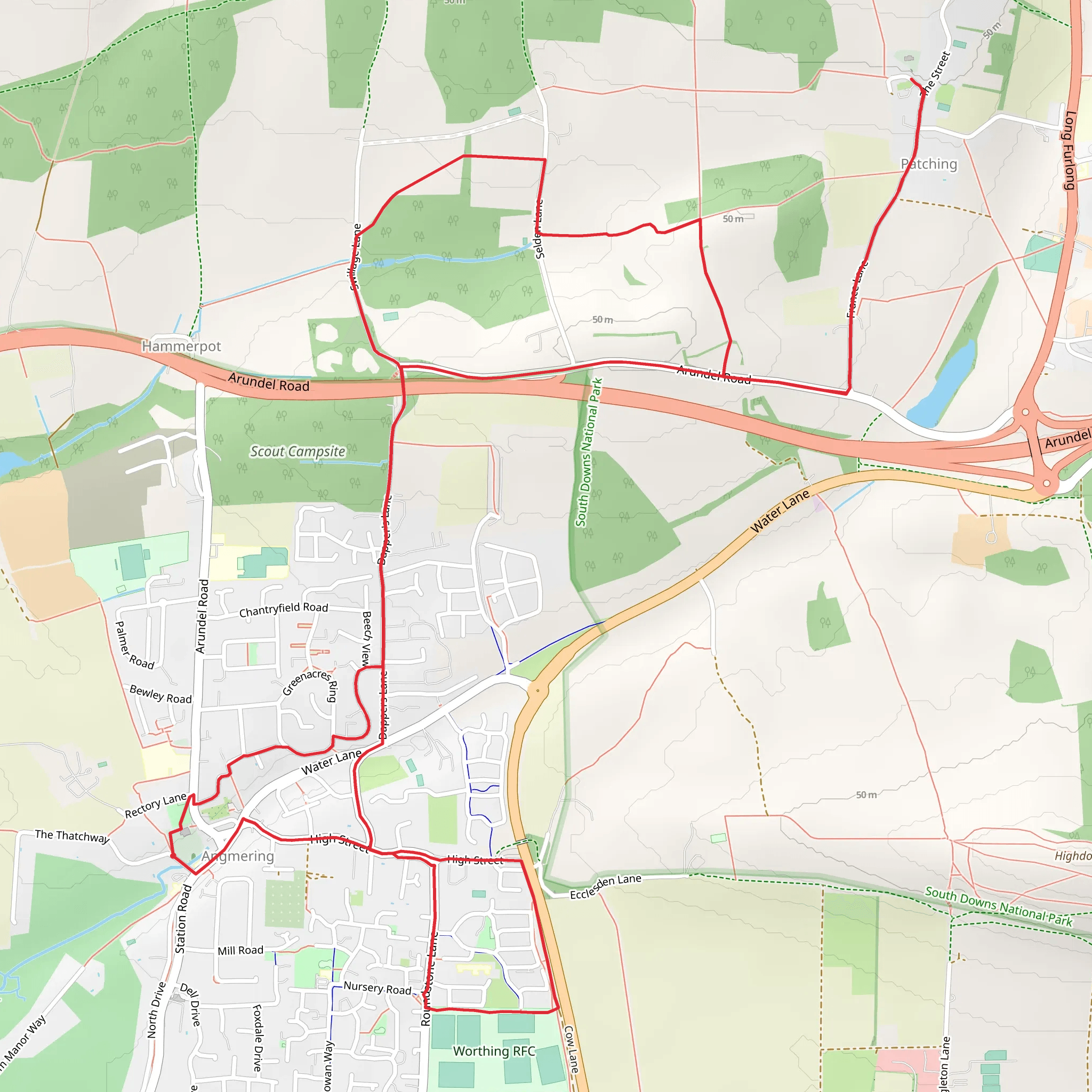 Fox Rough and Angmering Walk mobile static map