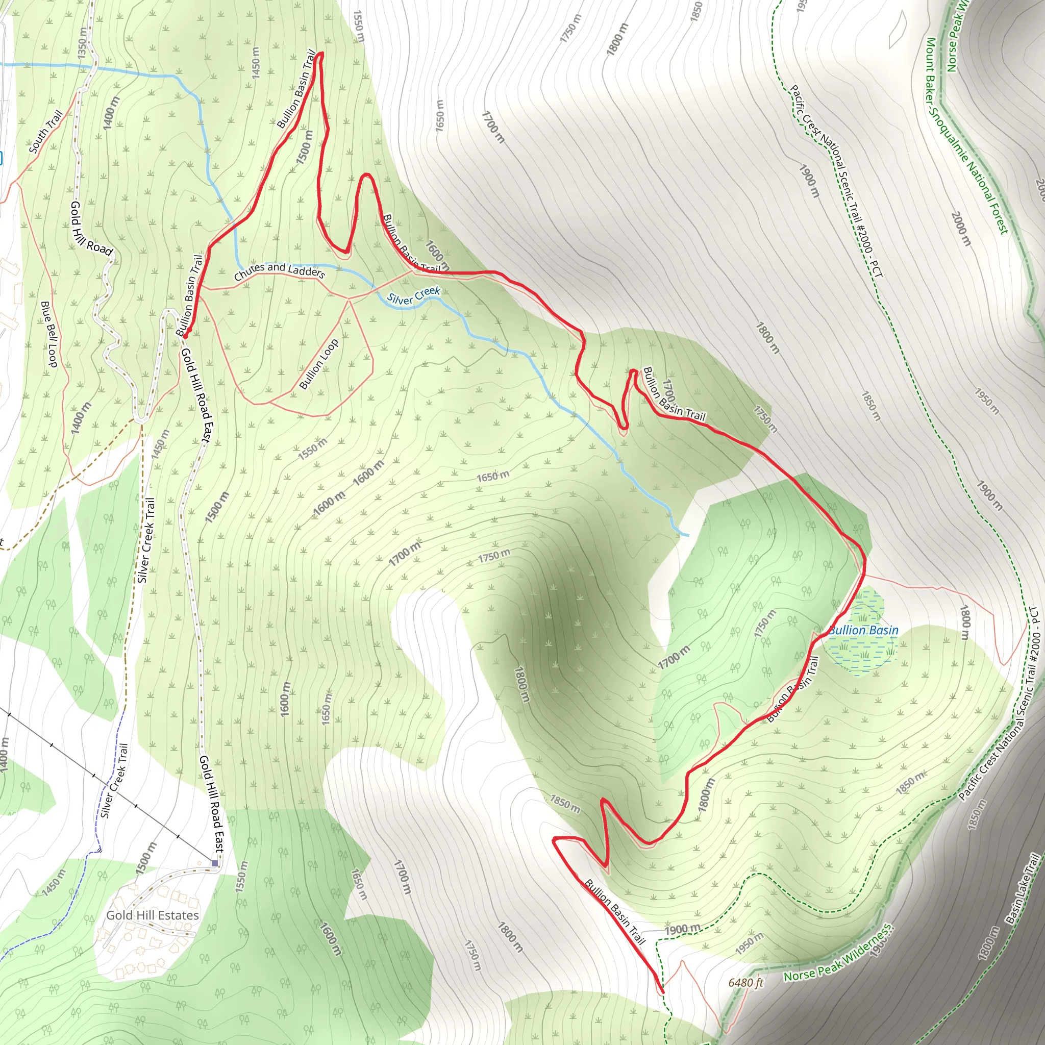 Bullion Basin Trail mobile static map