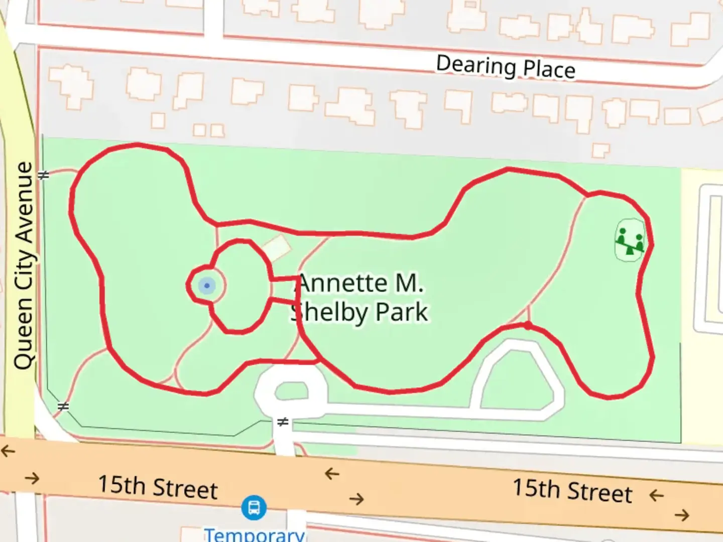 An image depicting the trail Annette M Shelby Park Loop and its surrounding area.