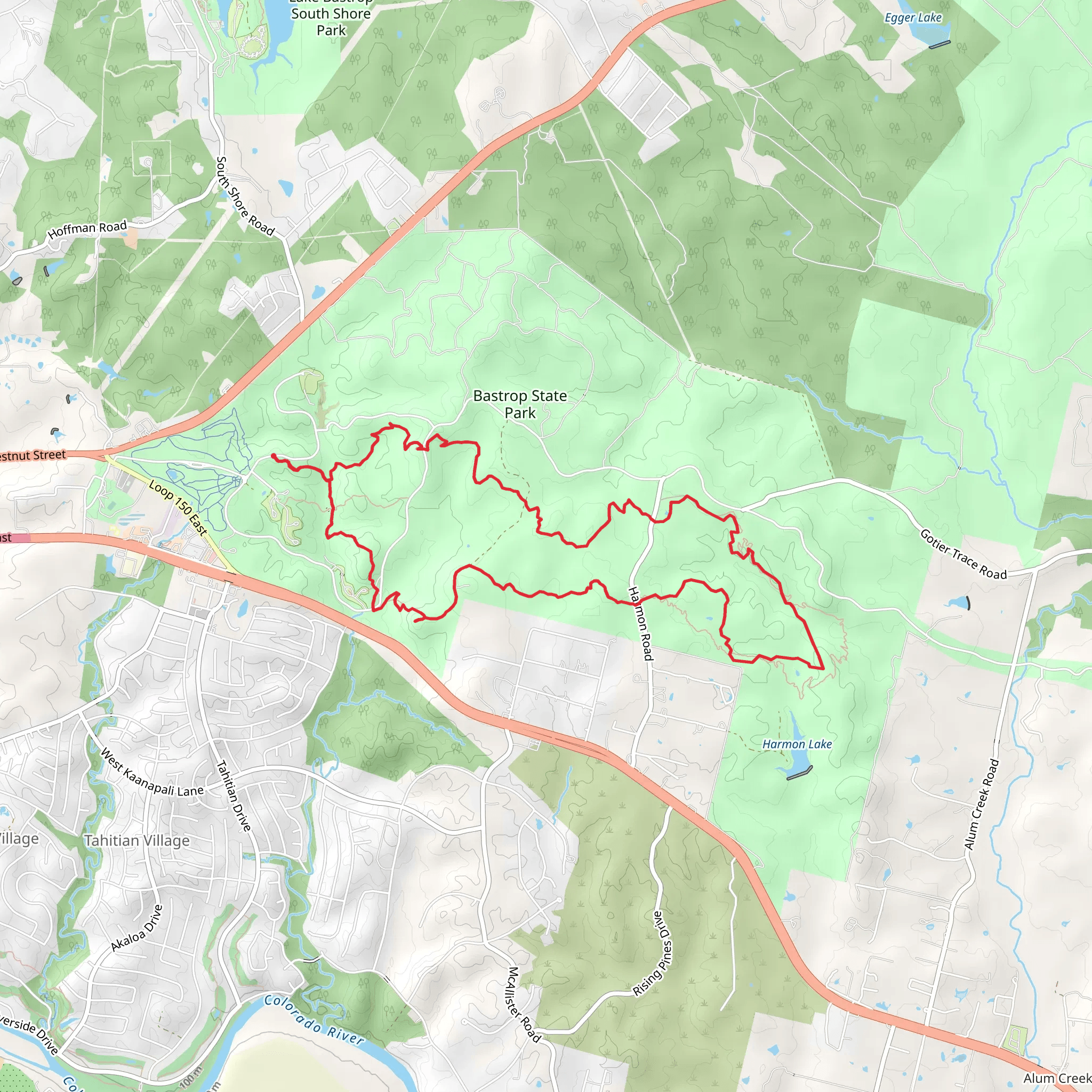 Lost Pines Trail mobile static map