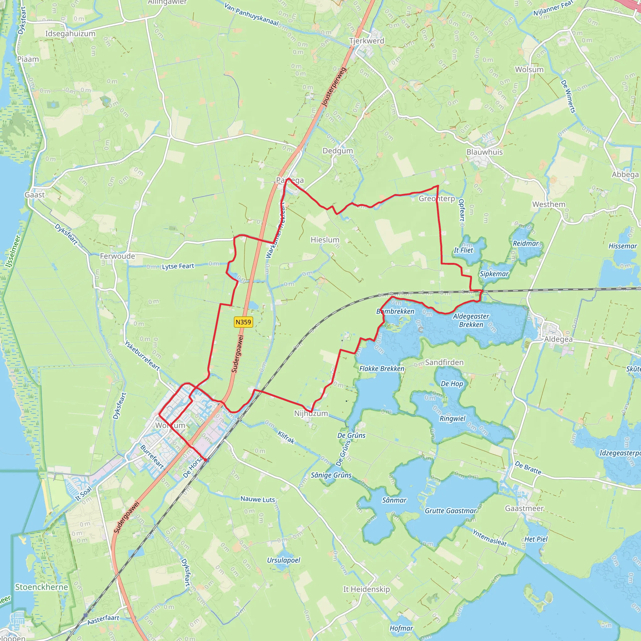 Flakke Brekken and Aldegeaster Brekken via Brekkenpad Loop mobile static map