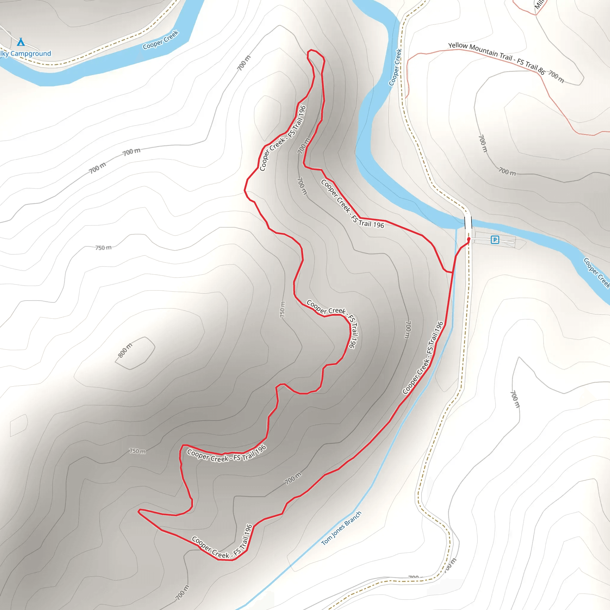 Cooper Creek Loop mobile static map