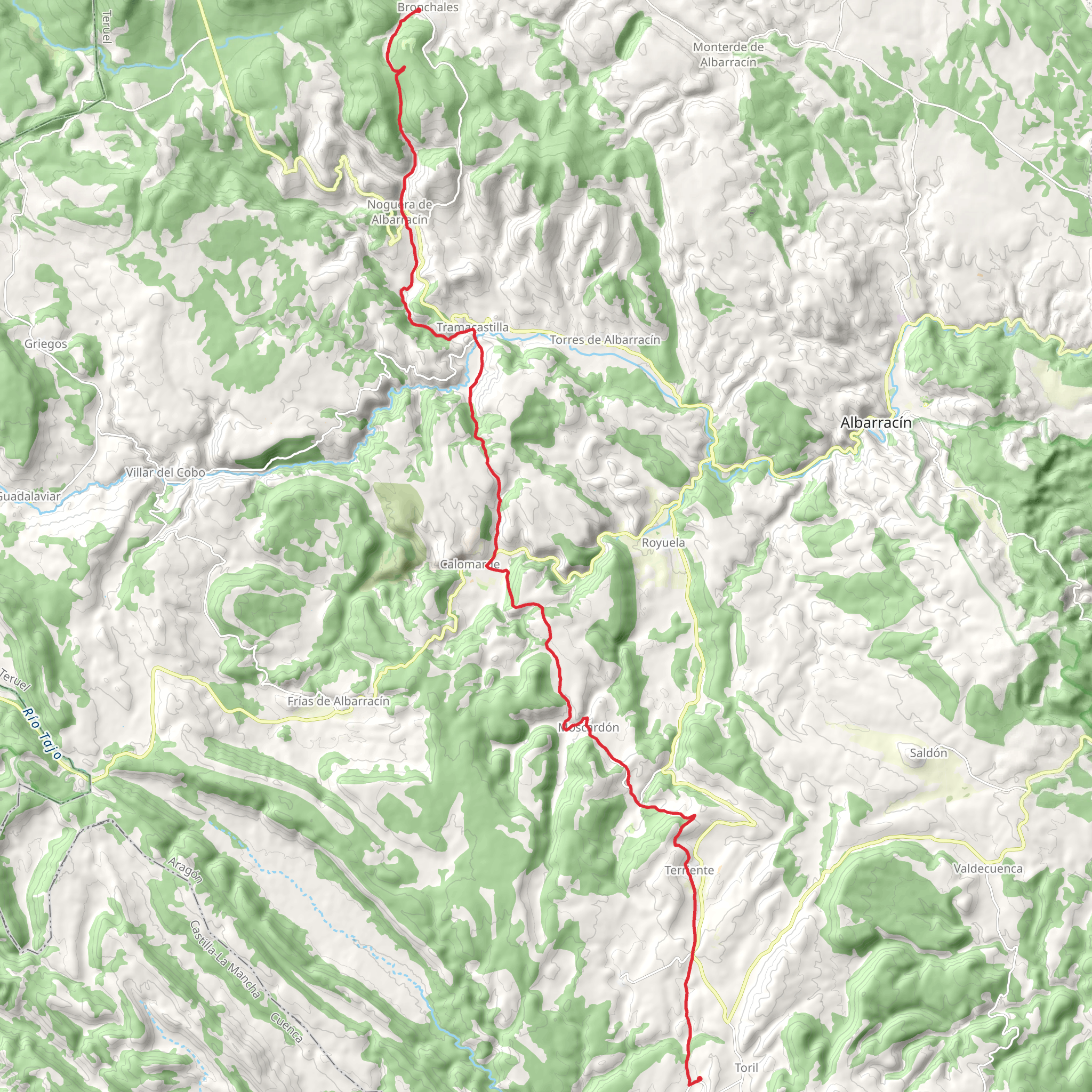 Bronchales - Masegoso PR TE 3 mobile static map