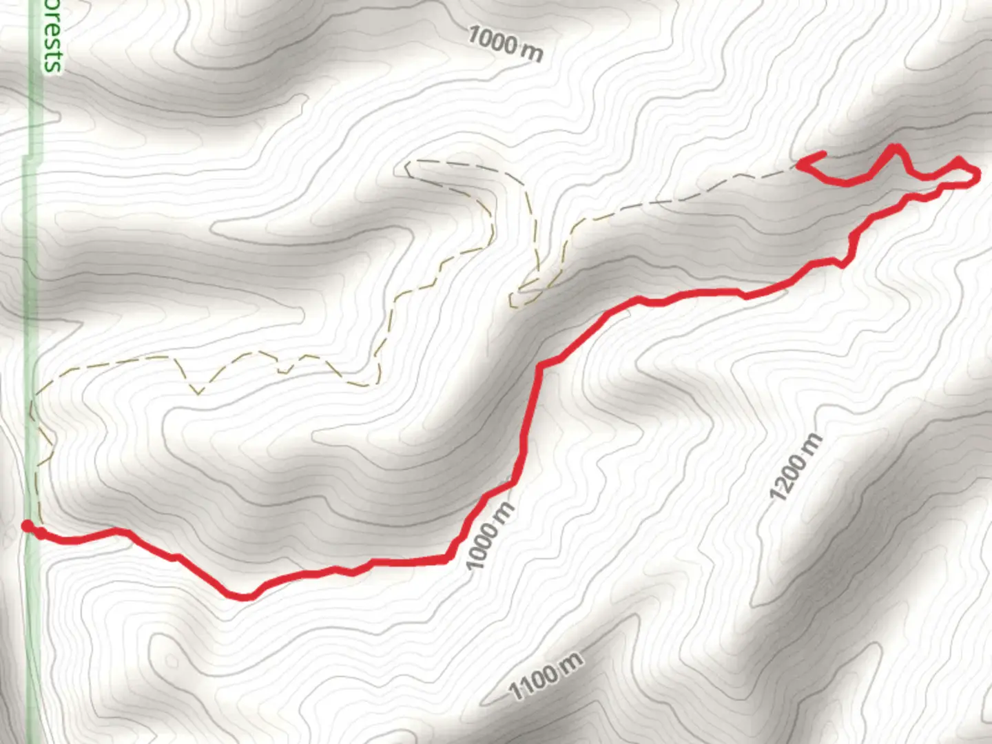 An image depicting the trail Sand Mountain Trail from Little Sand Creek Road and its surrounding area.