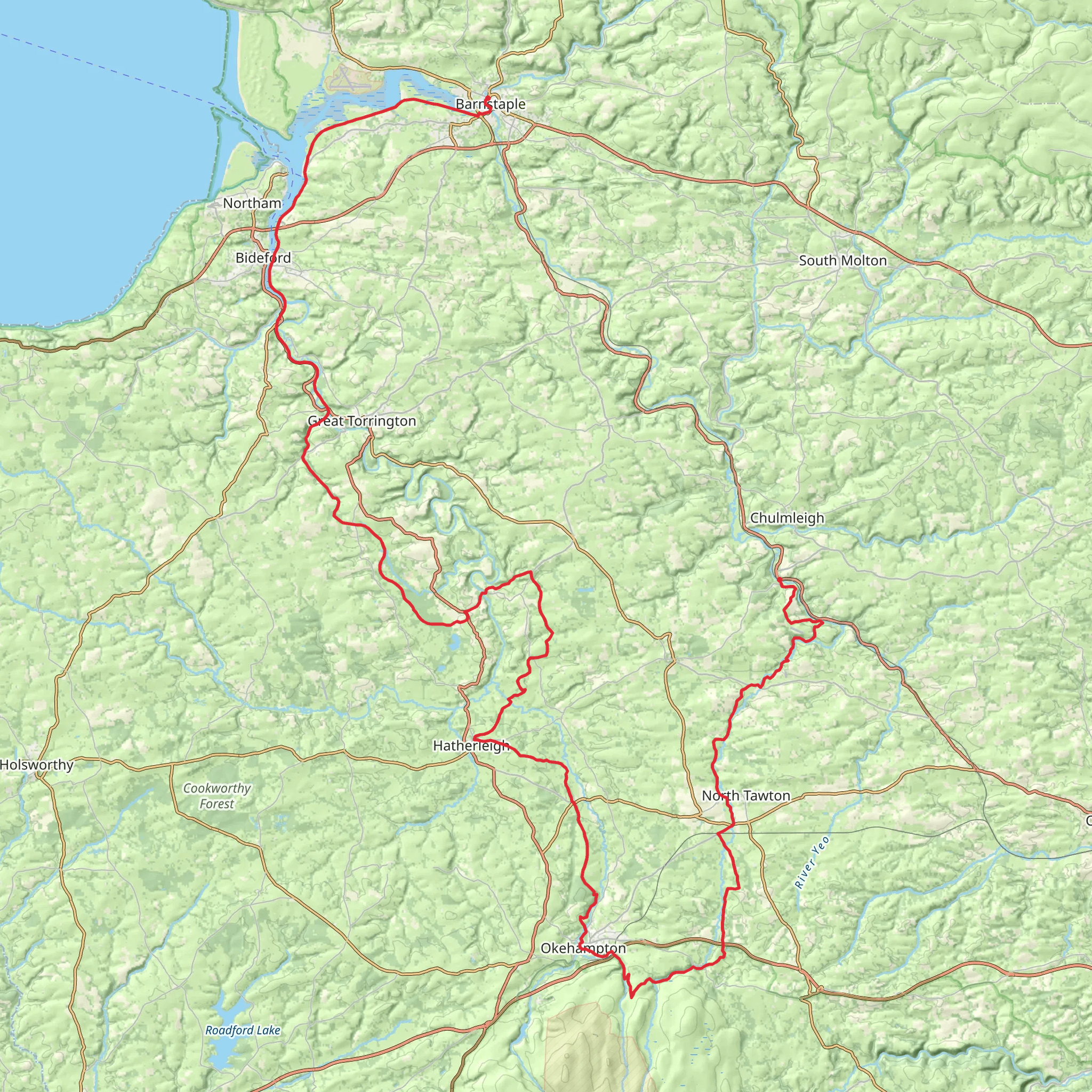Southern Section - Tarka Trail mobile static map