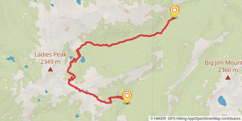 Chiwaukum - Ladies Pass Loop stage 2 Map
