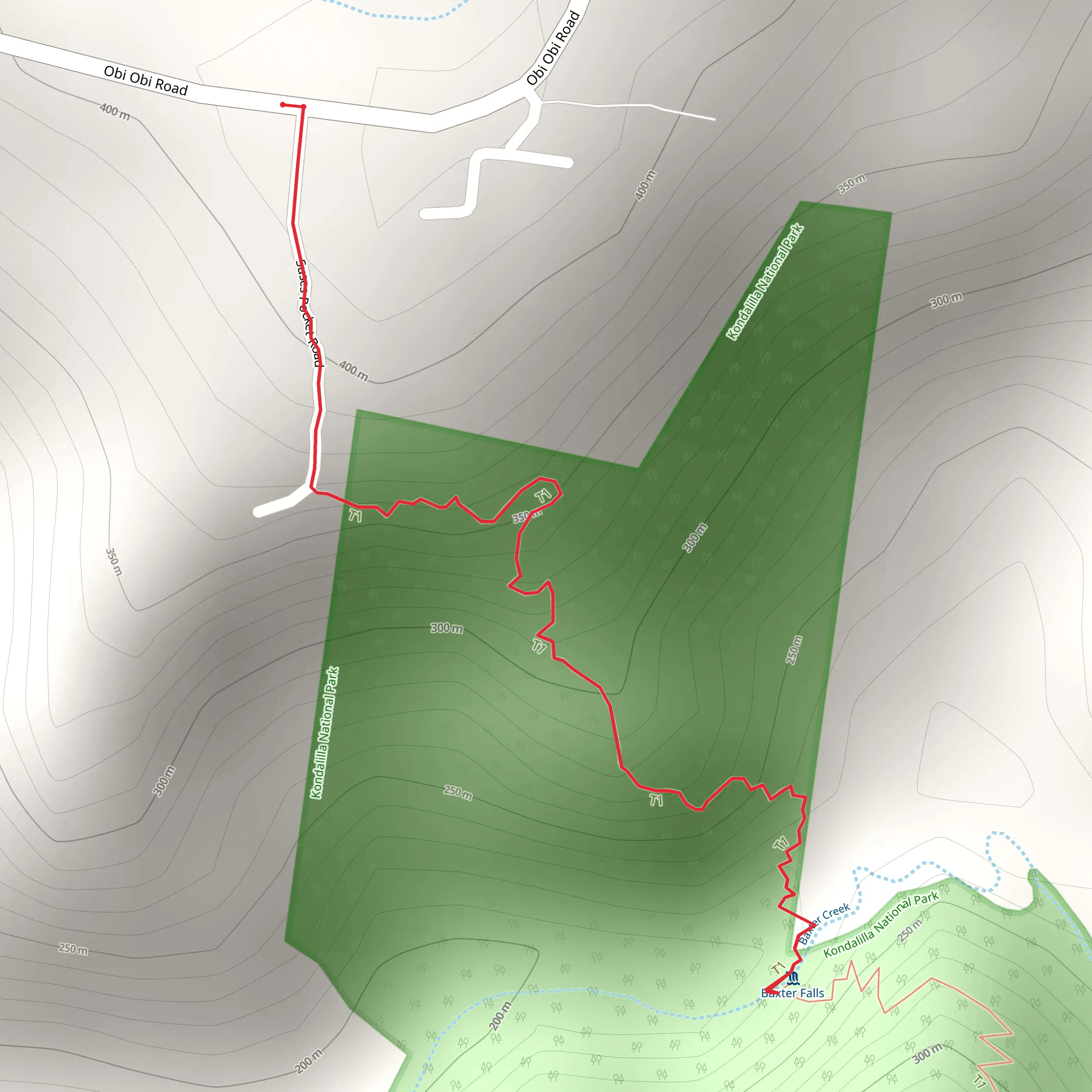 Baxter Falls mobile static map