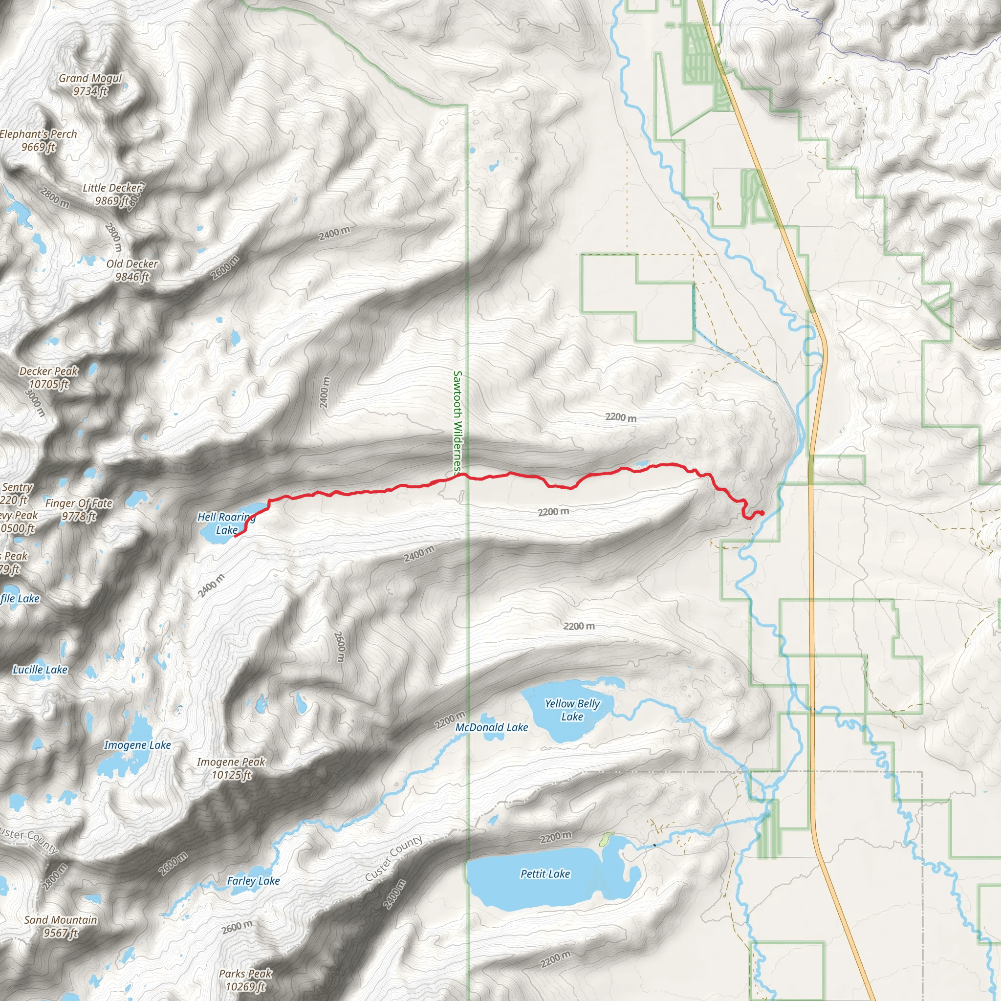 Hell Roaring Lake Trail mobile static map