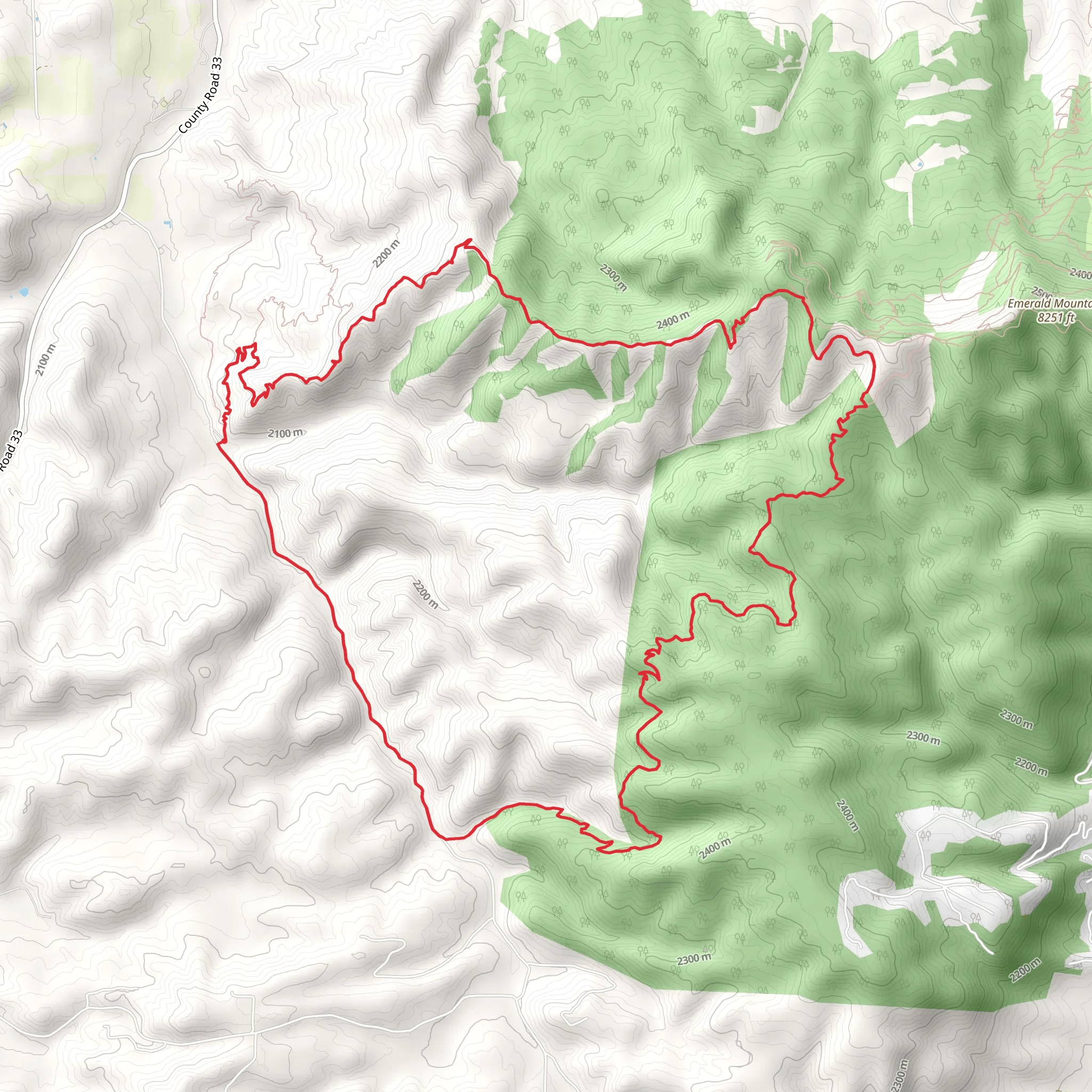 Beall and Ridge Loop Trail mobile static map