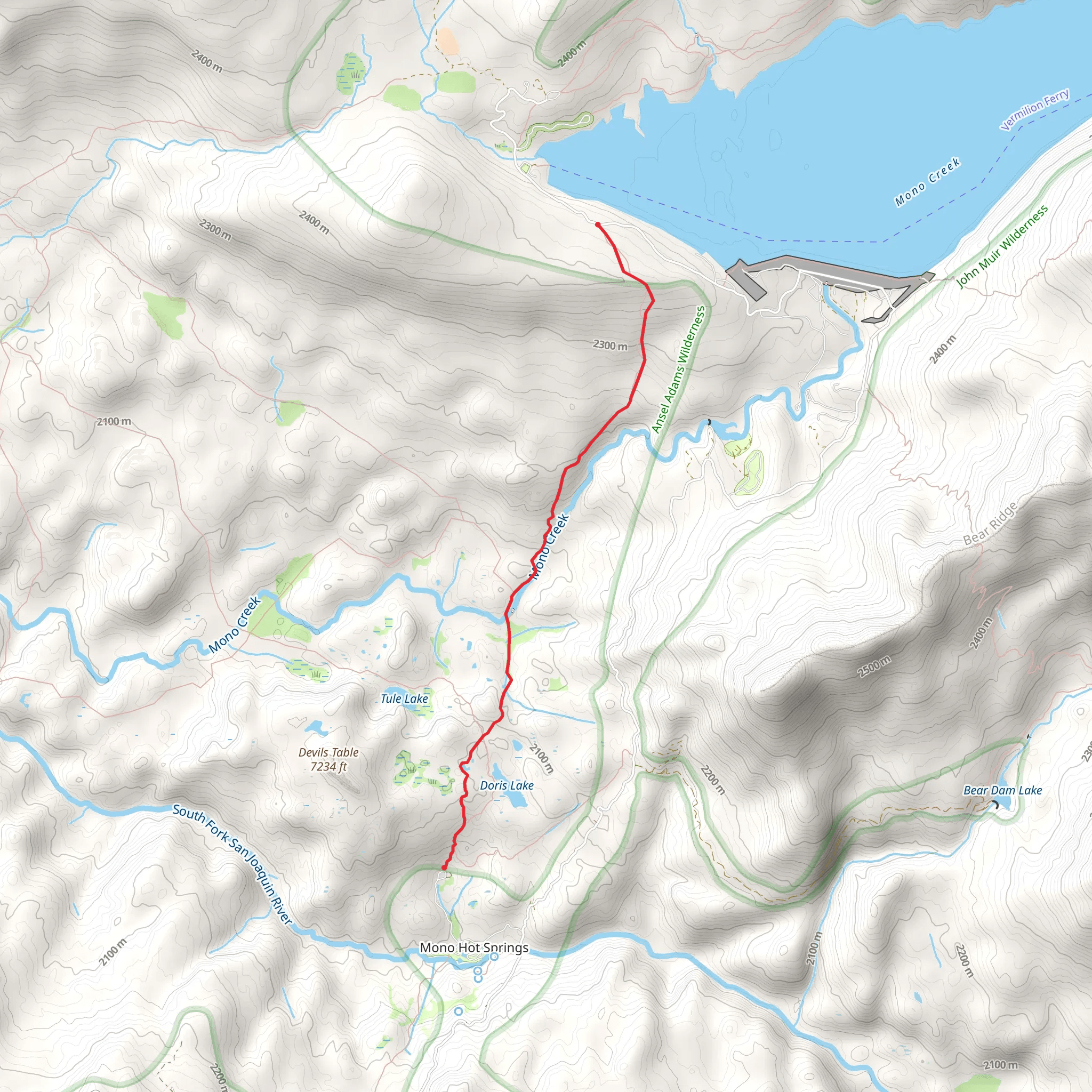 Mono Meadow Trail mobile static map