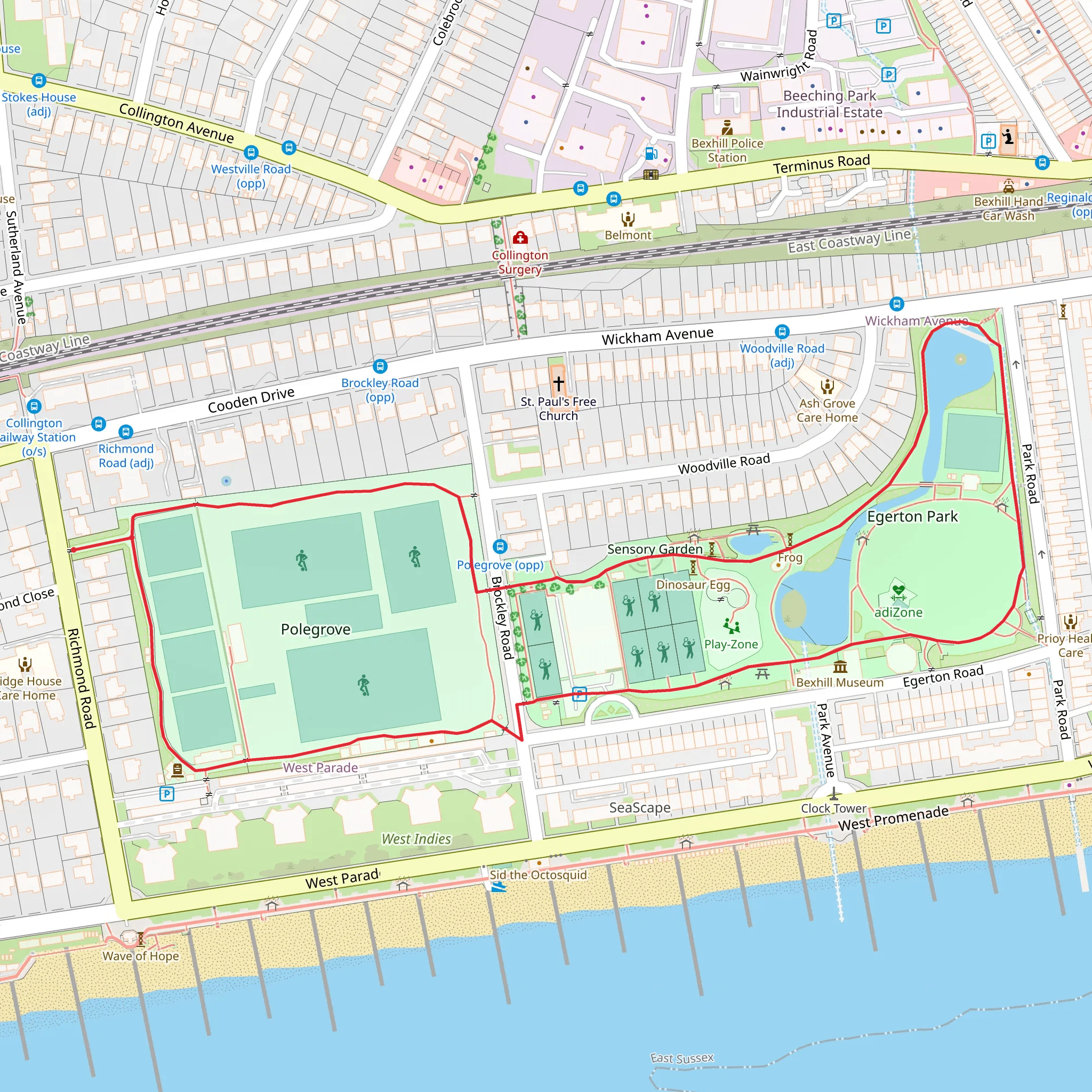 Polgrave, Model Yacht Pond and Duck's Castle Loop mobile static map