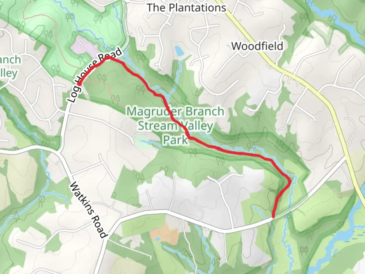 An image depicting the trail Seneca Creek Greenway Out and Back and its surrounding area.