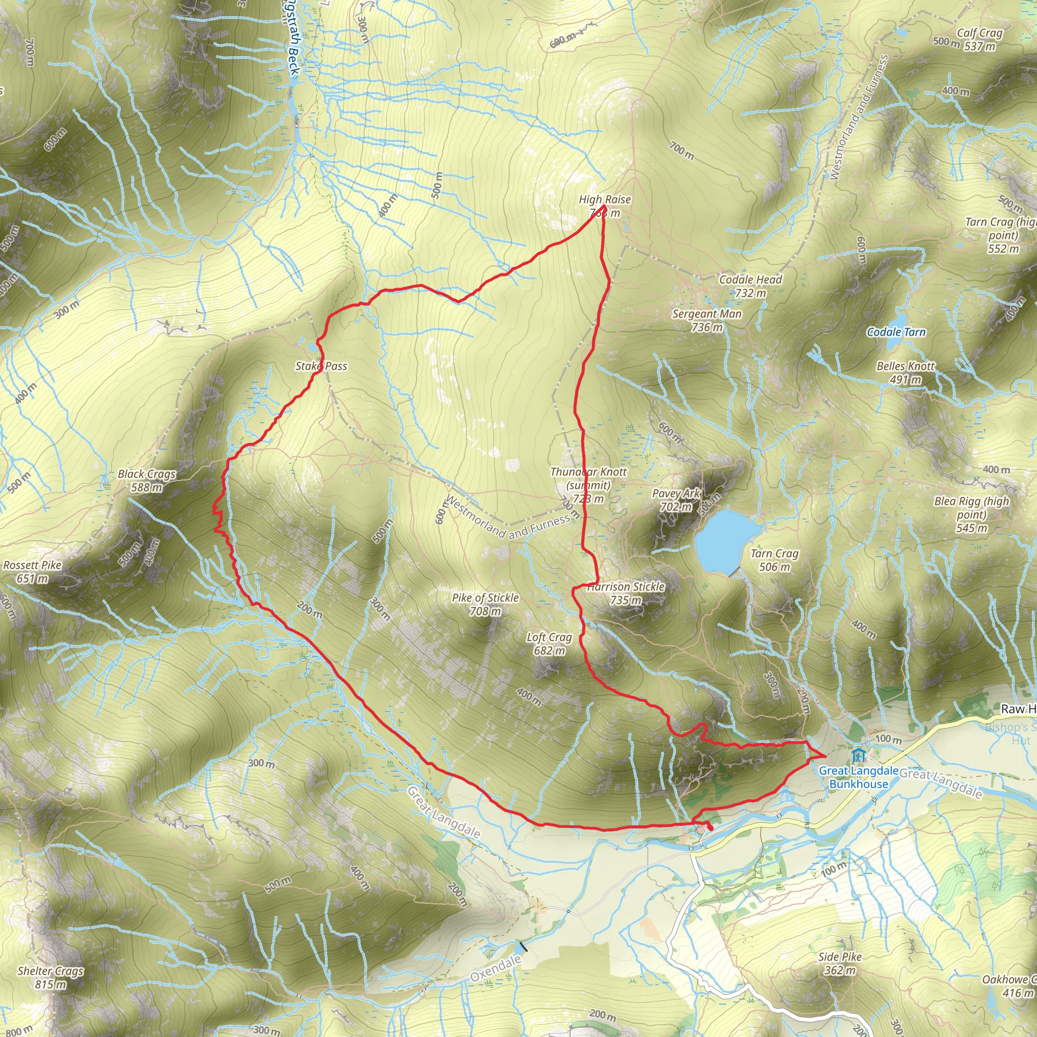 Stake Pass and High Raise Loop mobile static map