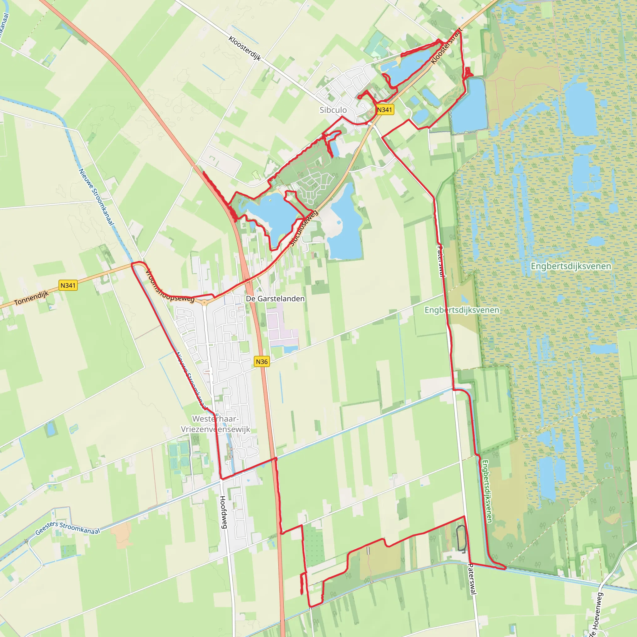 De Vlegge, Oude Oostervenen and De Spartelvijver Loop mobile static map