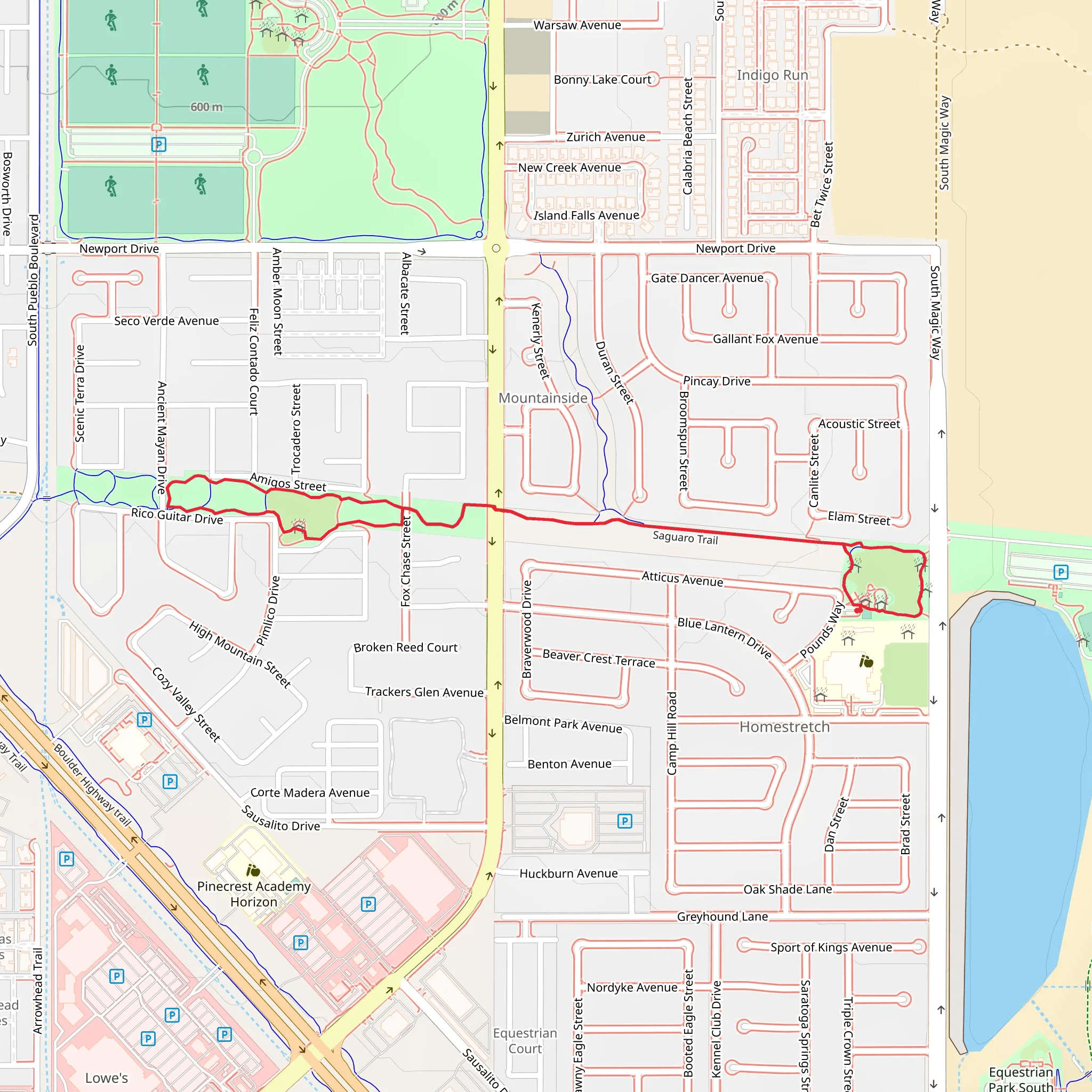 Saguaro Loop Trail from Saguaro Park mobile static map