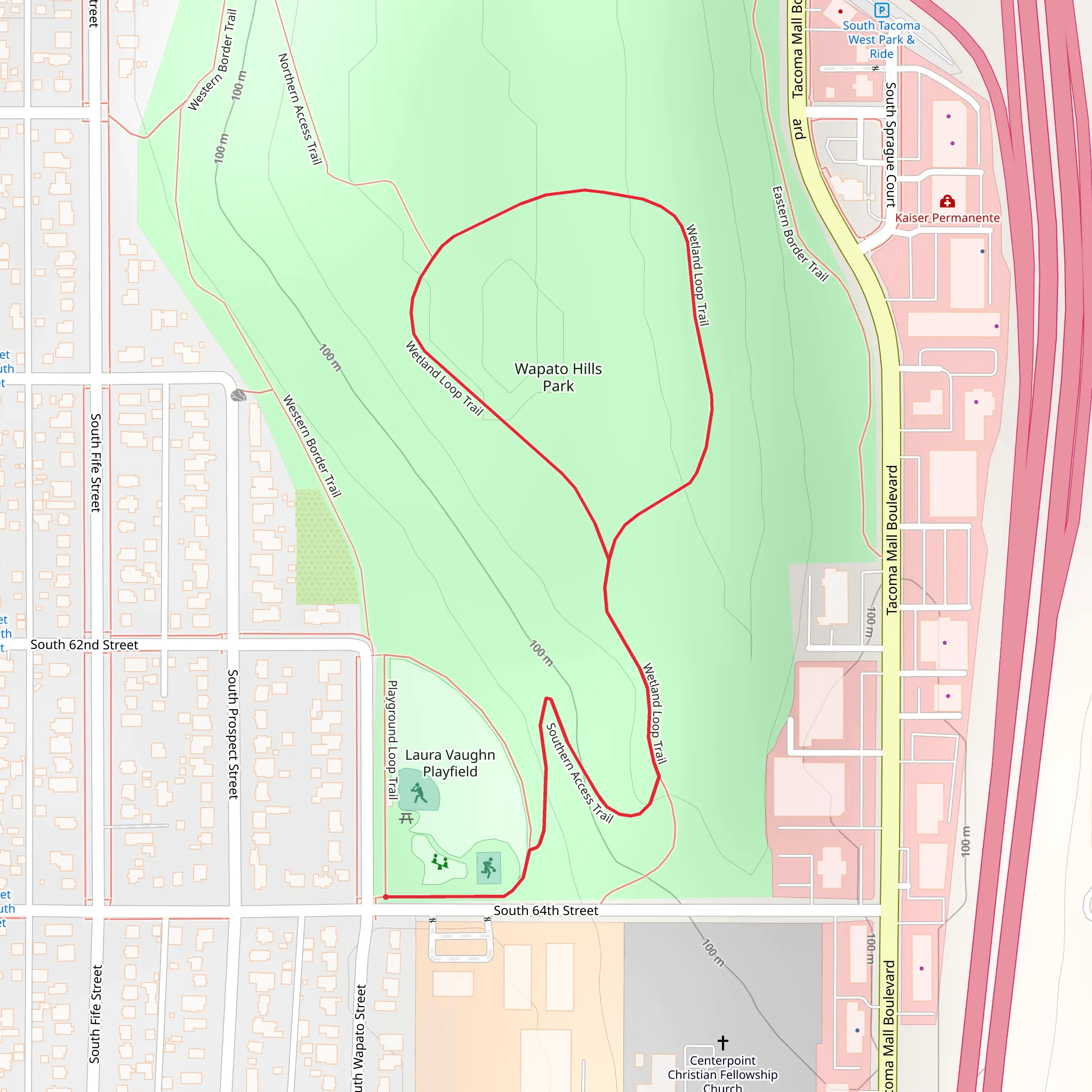 Wapato Hills Park and Wetland Loop Trail mobile static map
