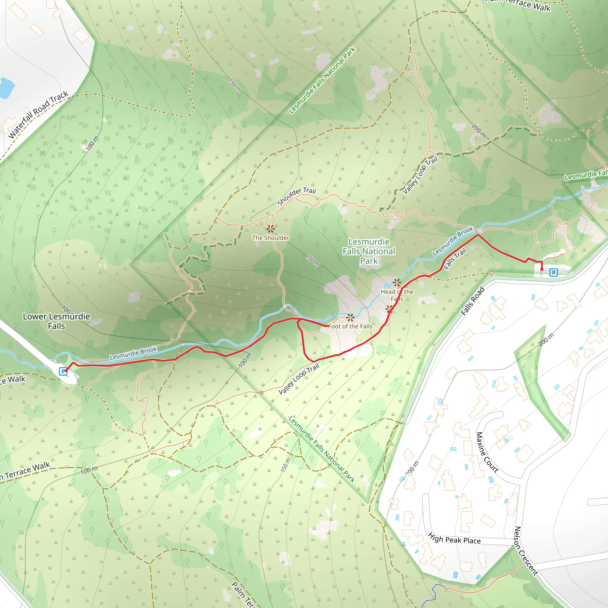 Lesmurdie Falls Walk mobile static map