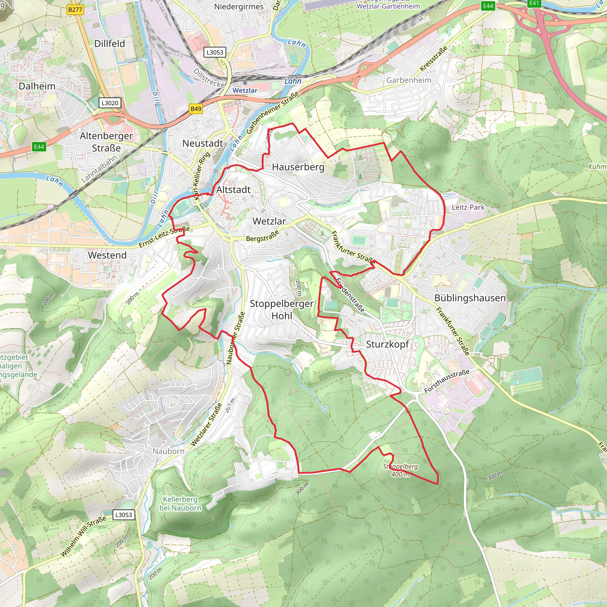 Wetzlar and Stoppelberg Loop mobile static map