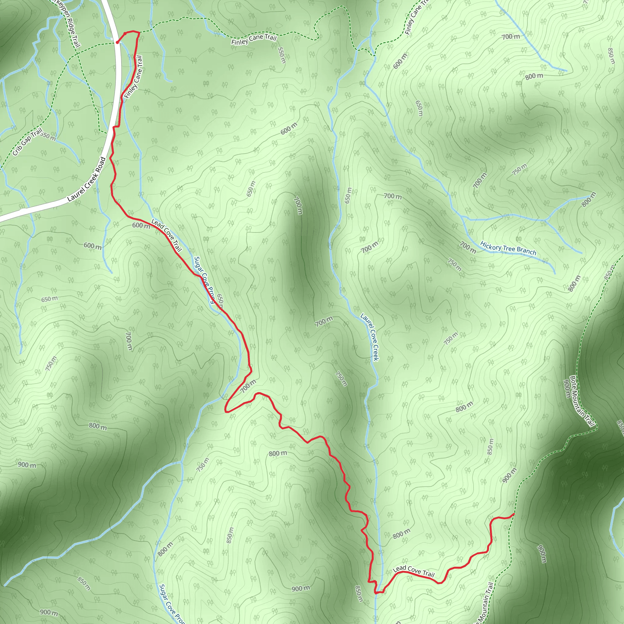 Lead Cove Trail mobile static map