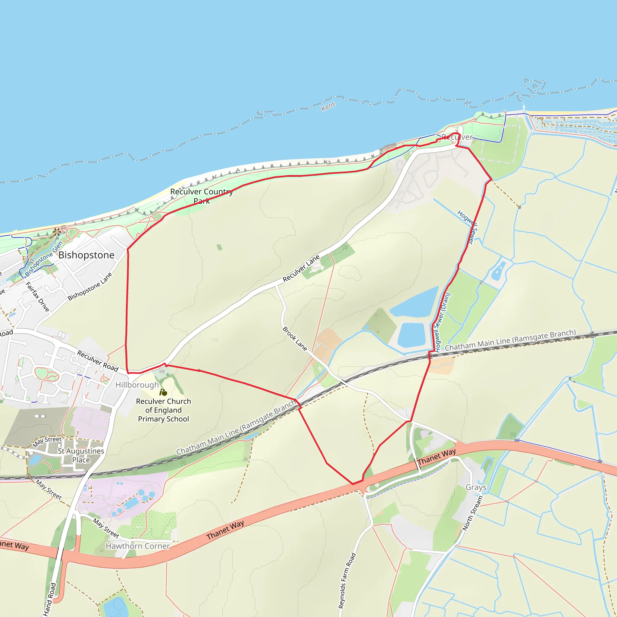 Reculver Country Park mobile static map