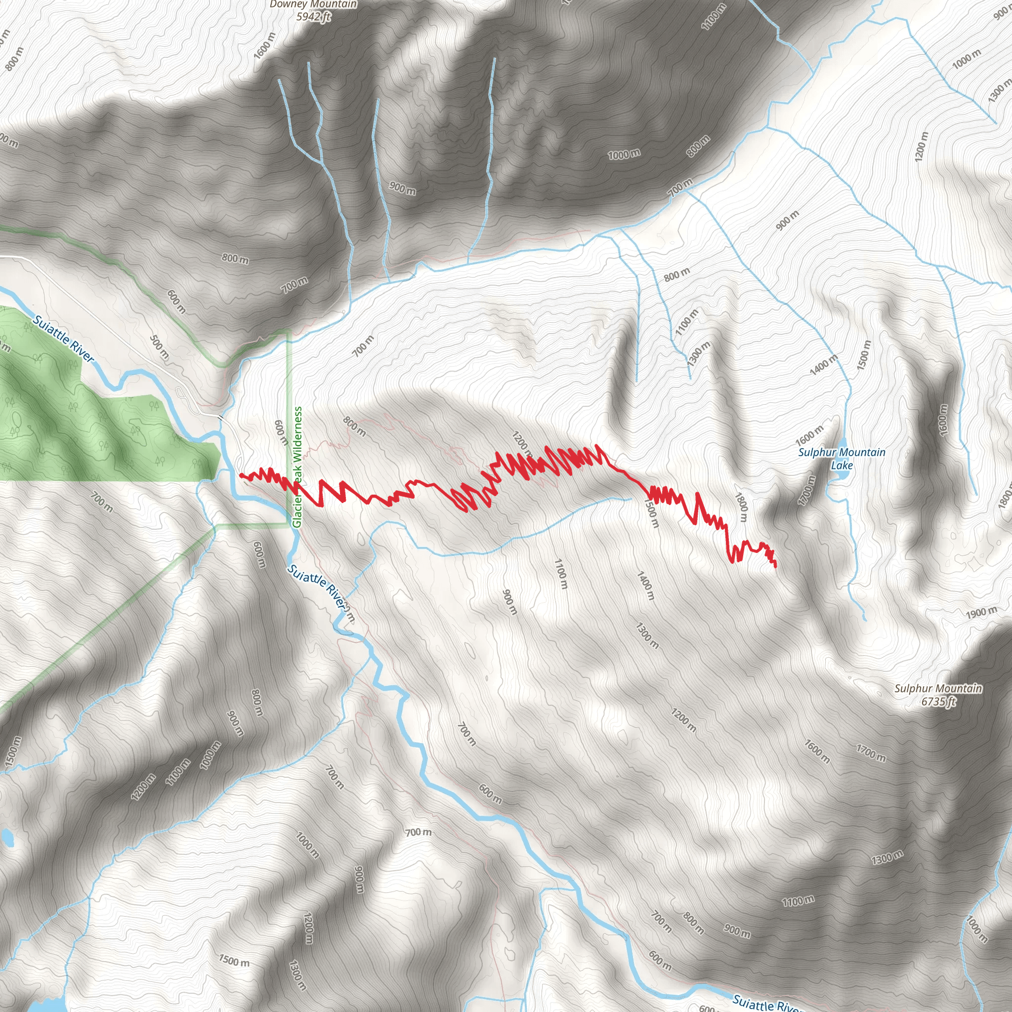 Sulphur Mountain Trail mobile static map