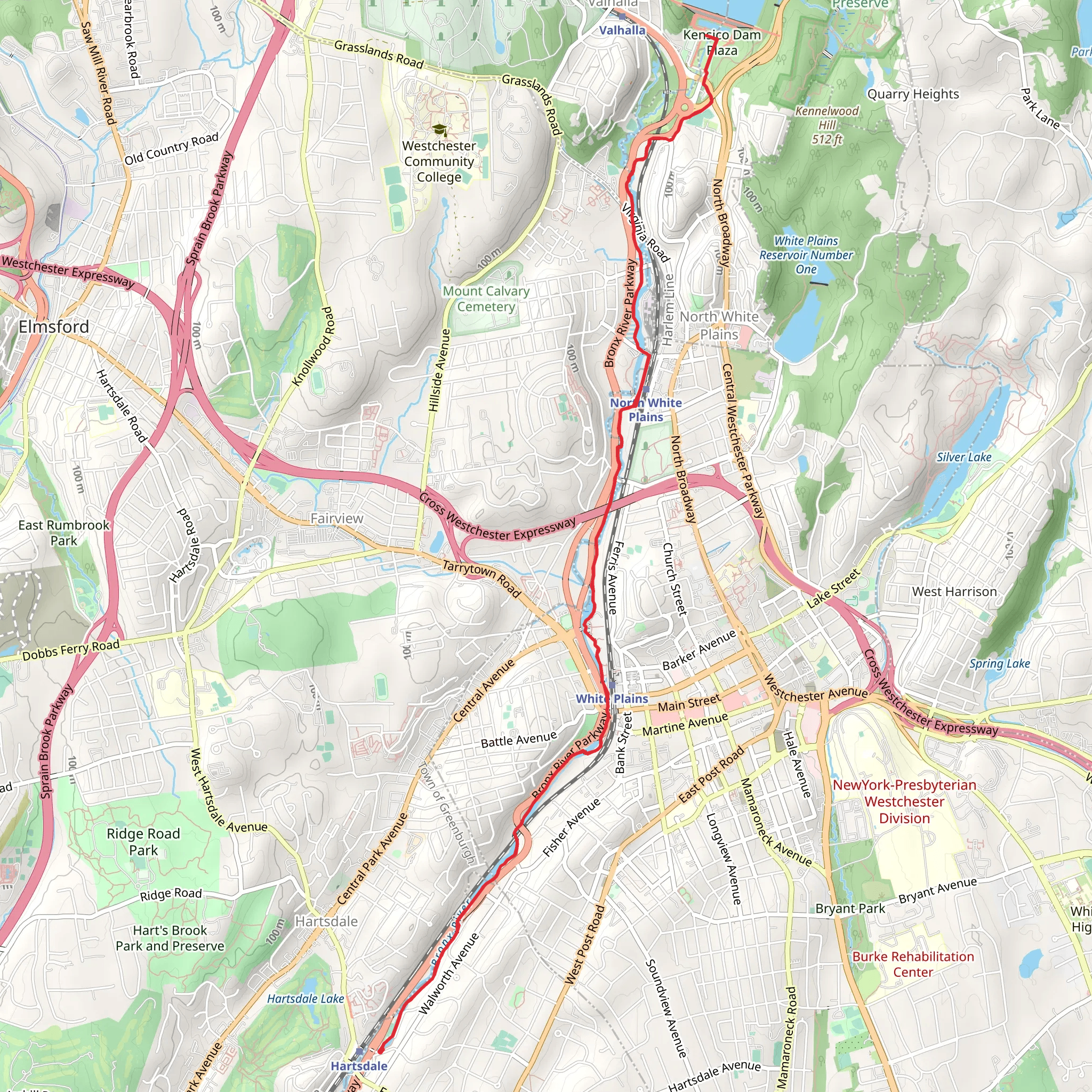 Along Bronx River from Hartsdale mobile static map